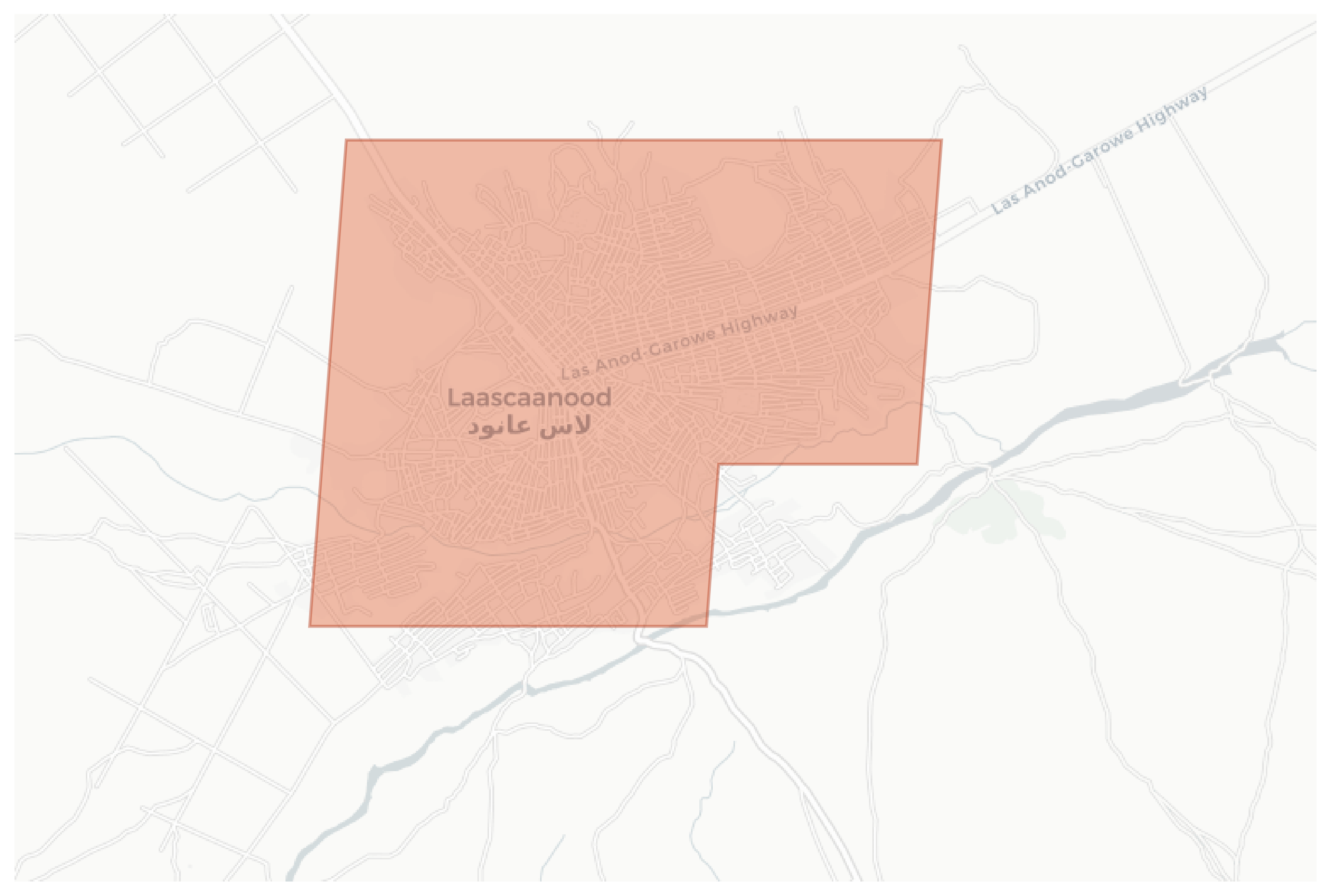 Las Anod geographic map