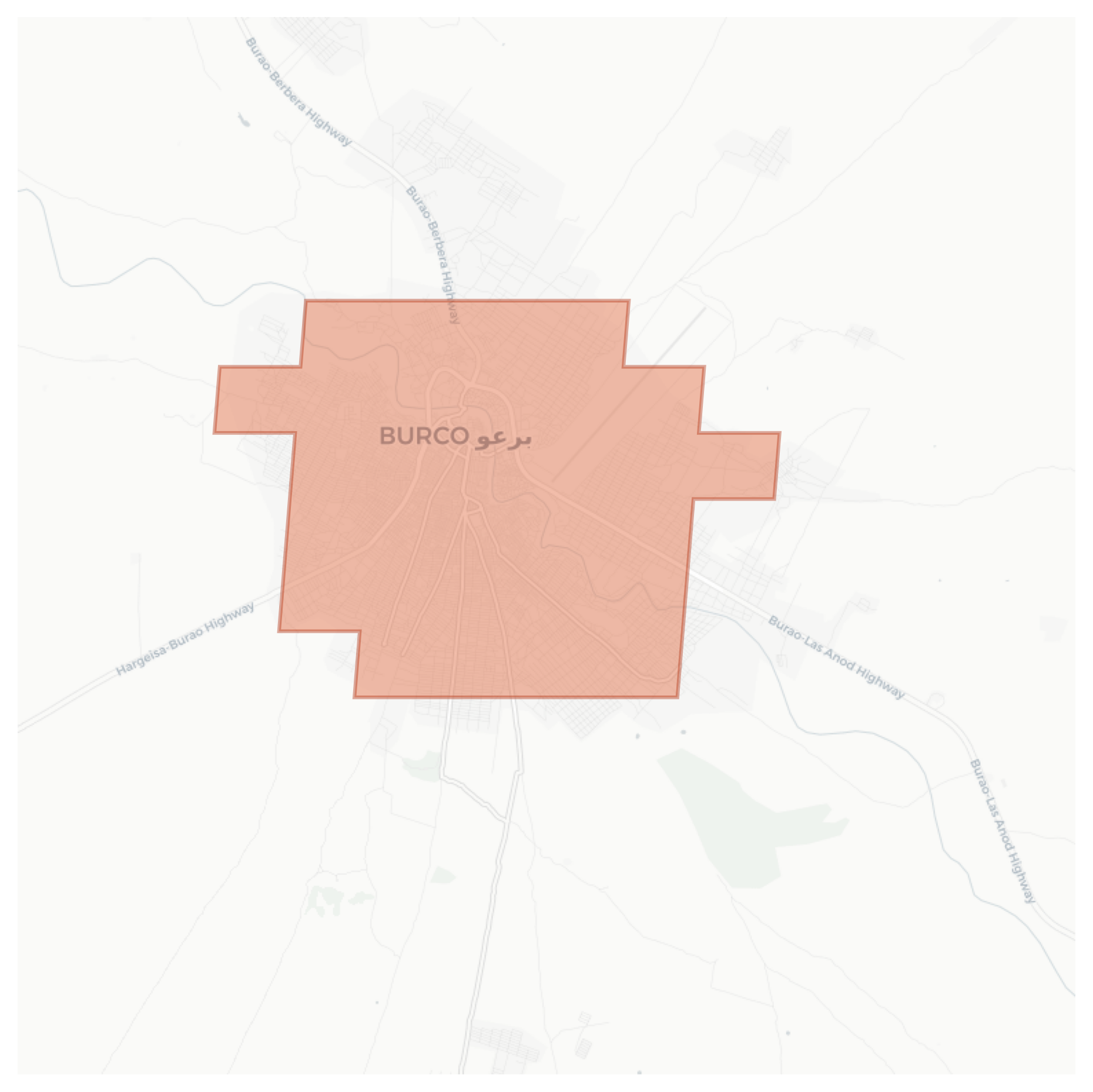Burao geographic map