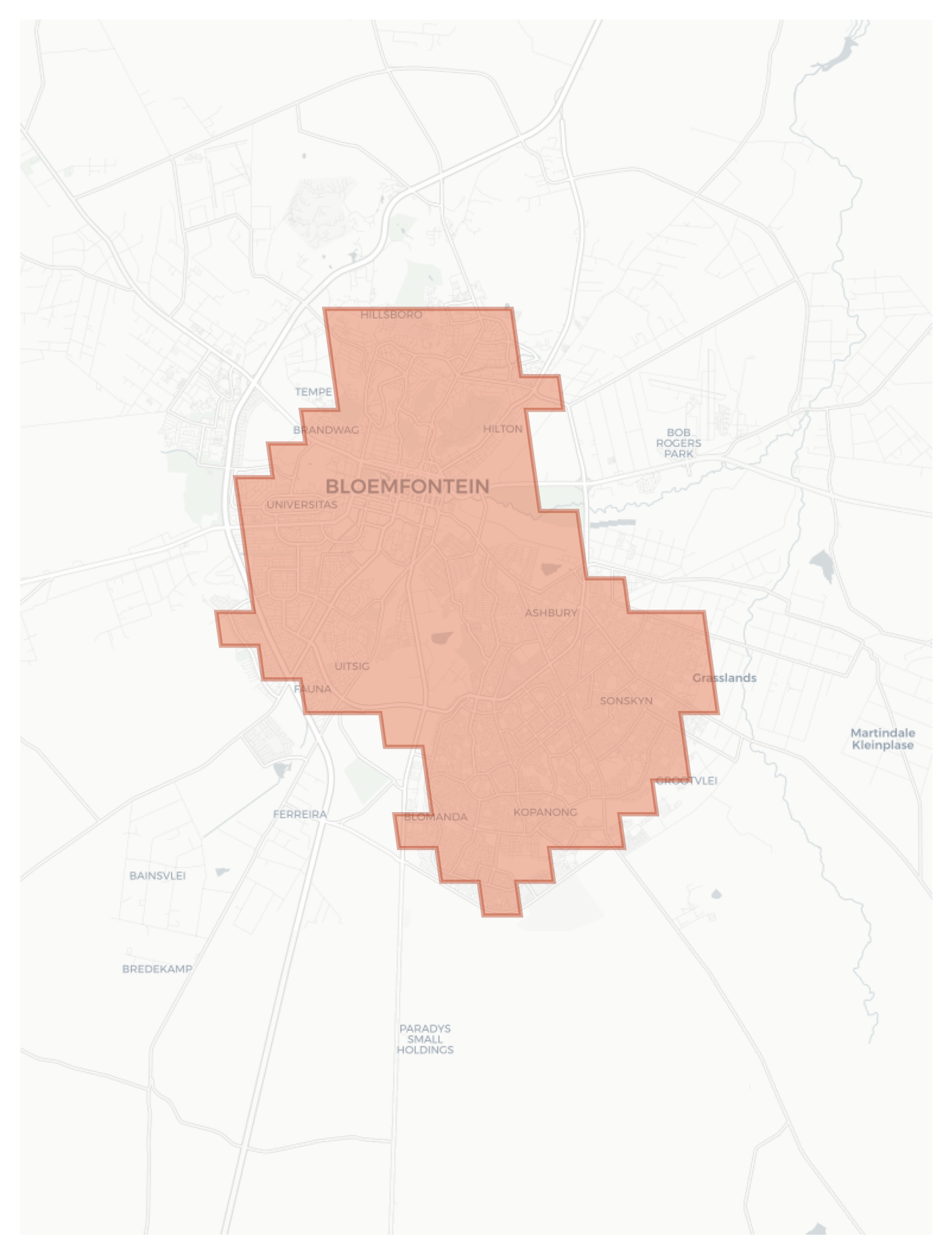 Bloemfontein geographic map