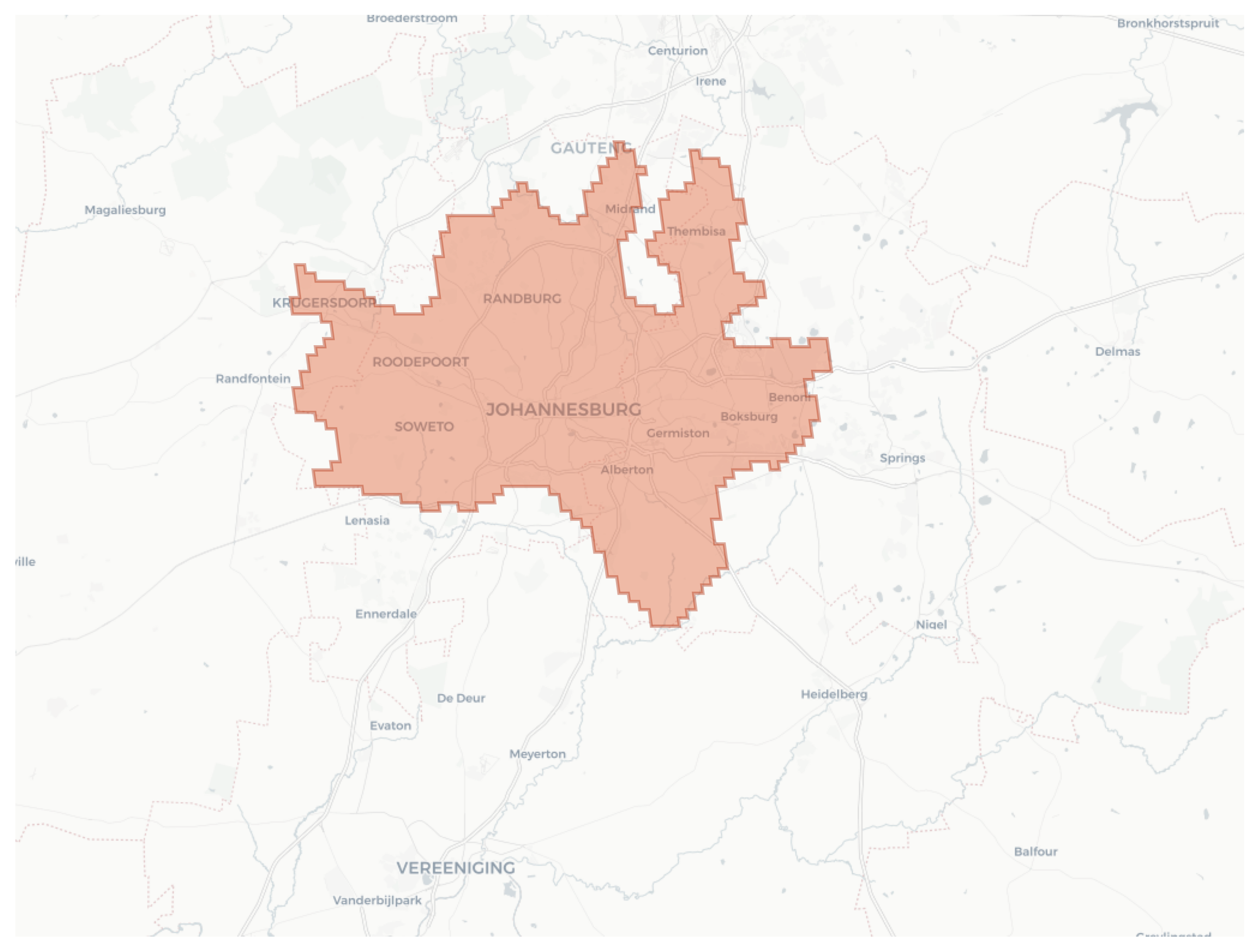 Johannesburg geographic map