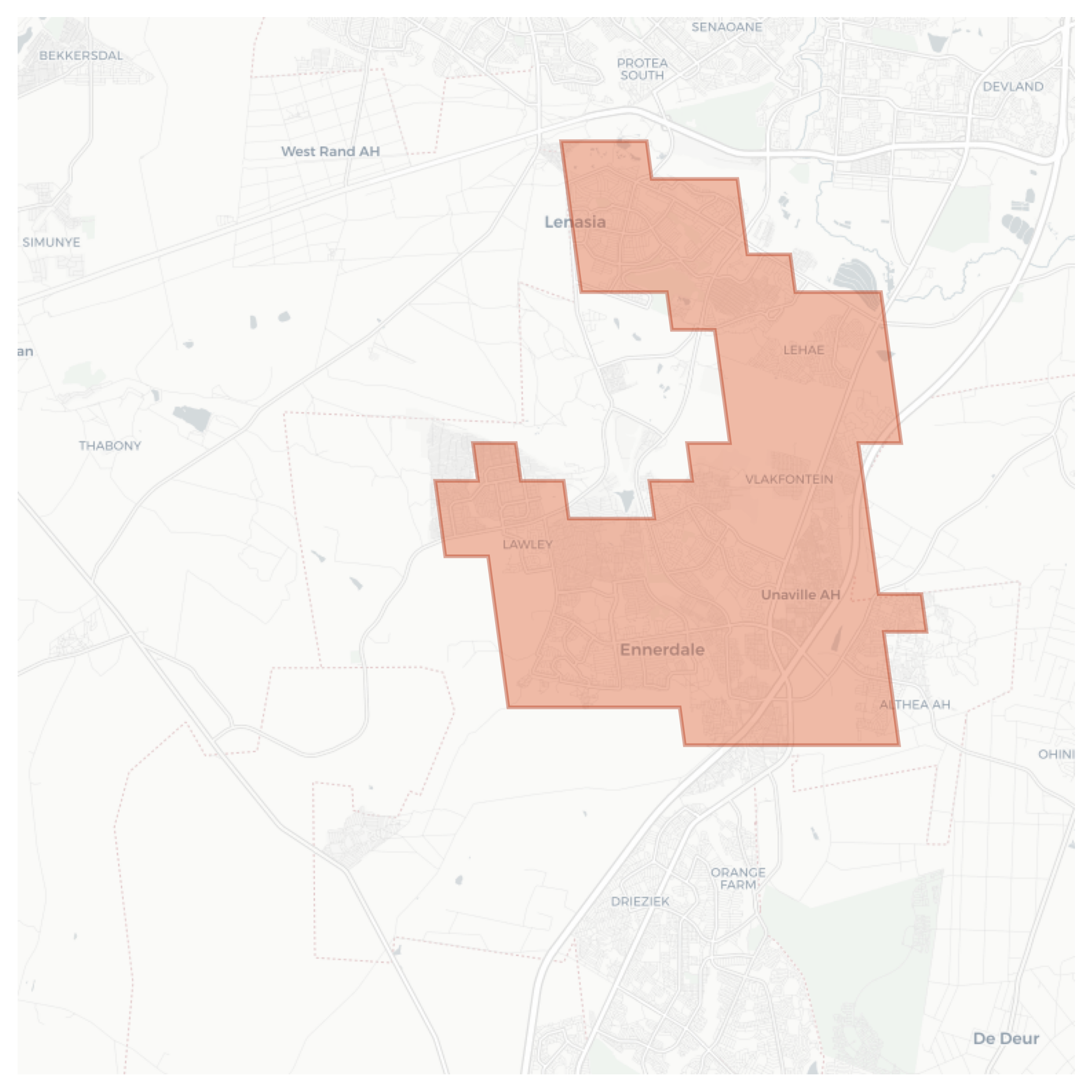 Lenasia geographic map