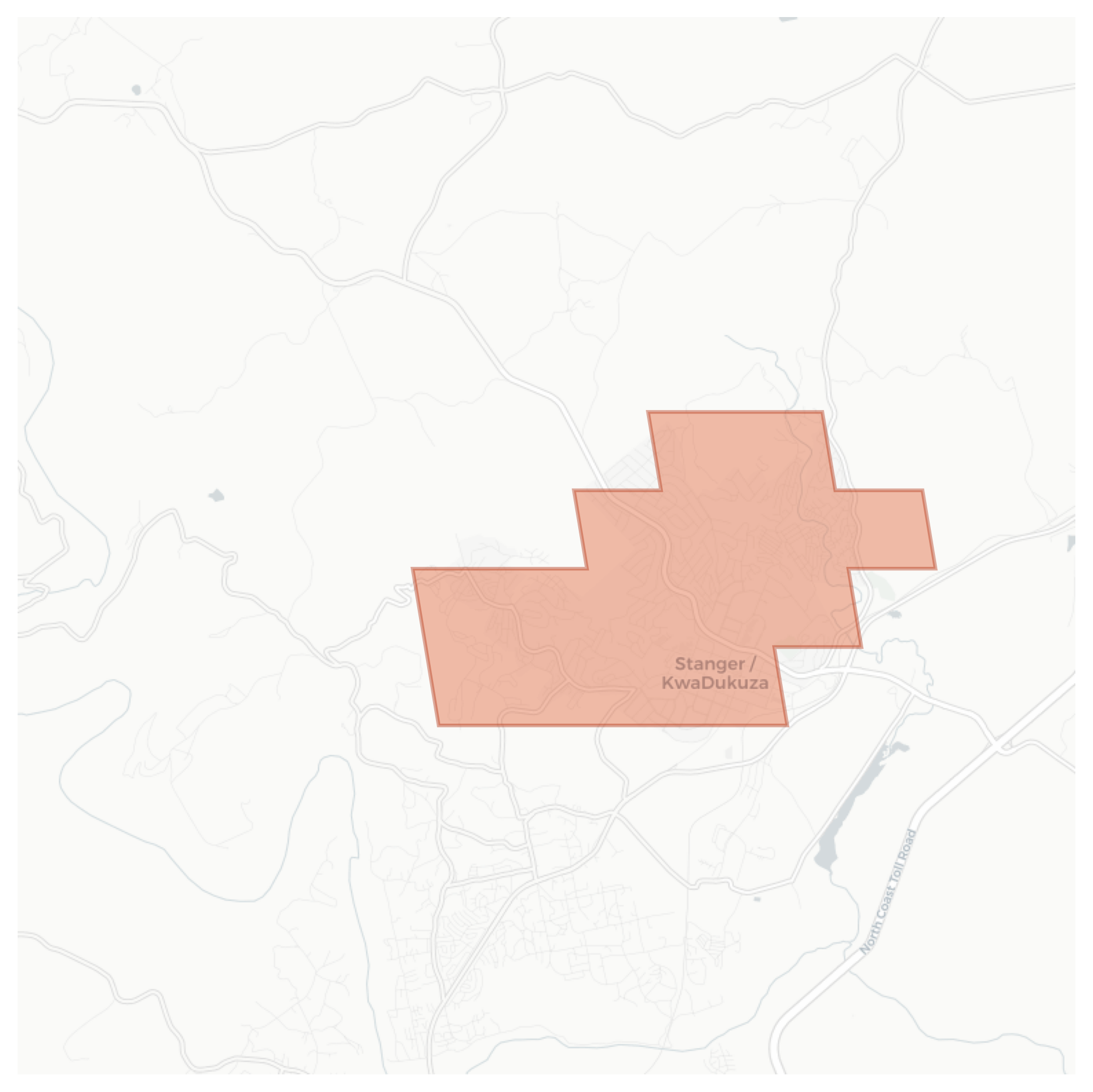 Stanger / KwaDukuza geographic map