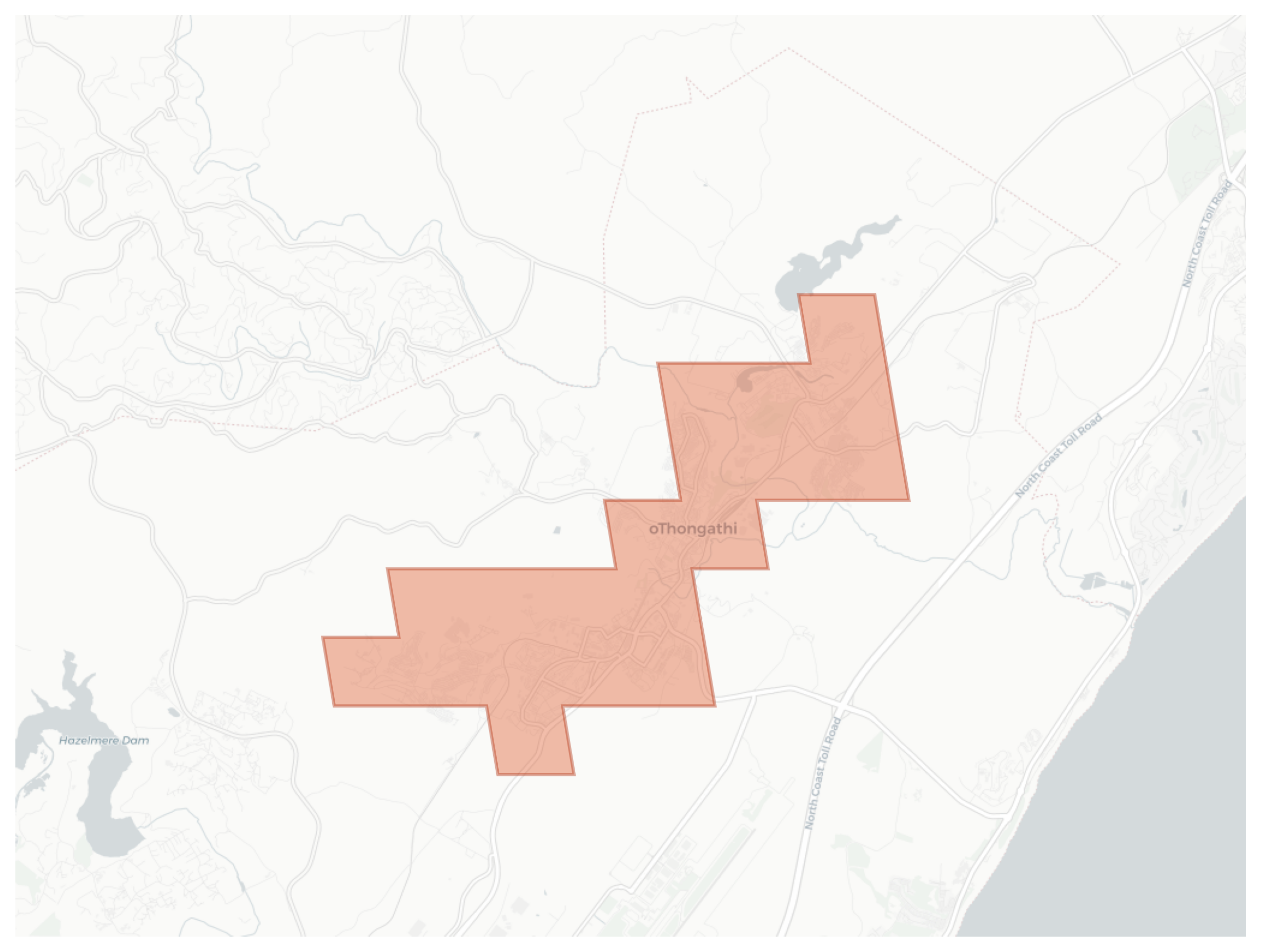 Tongaat geographic map