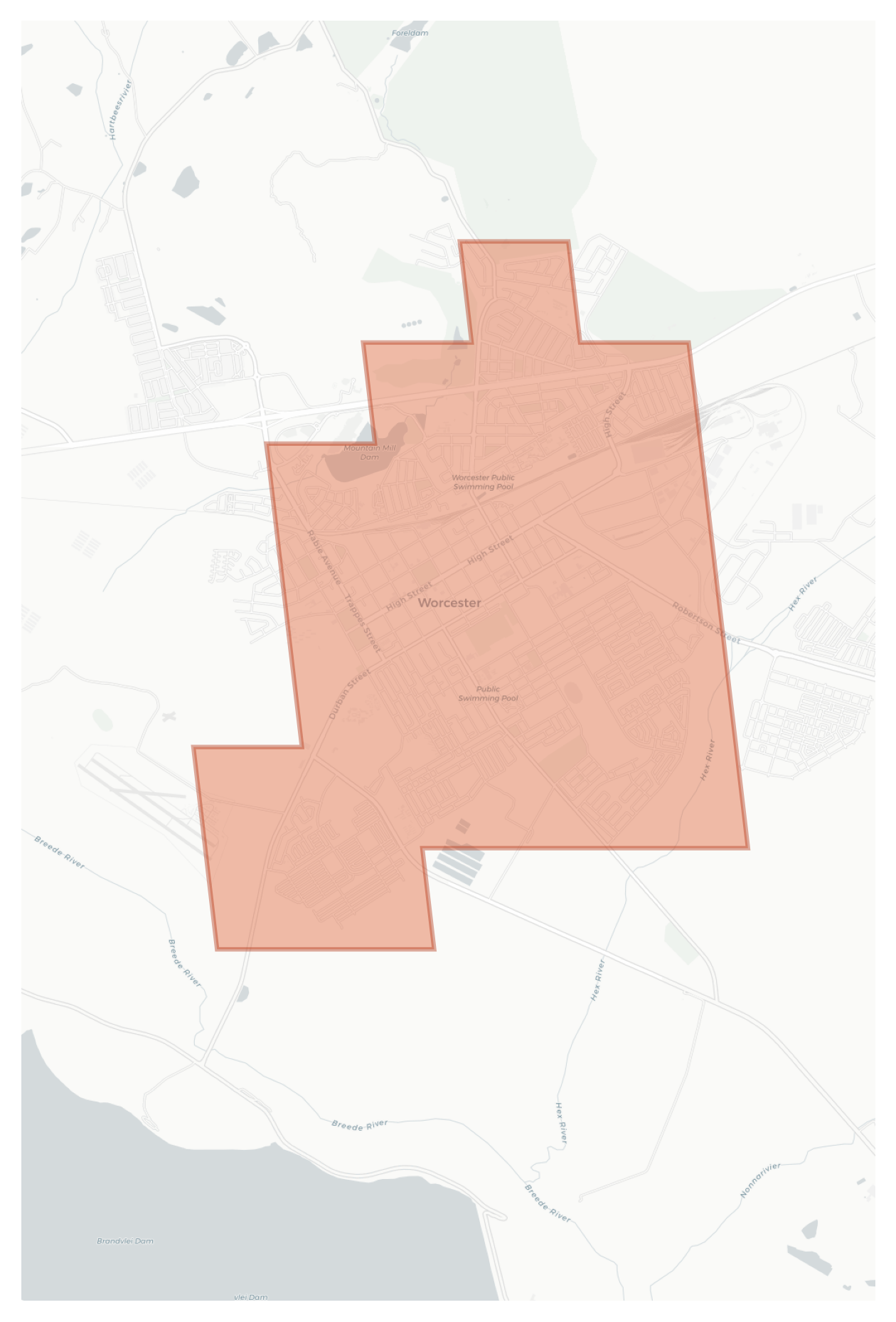 Worcester geographic map