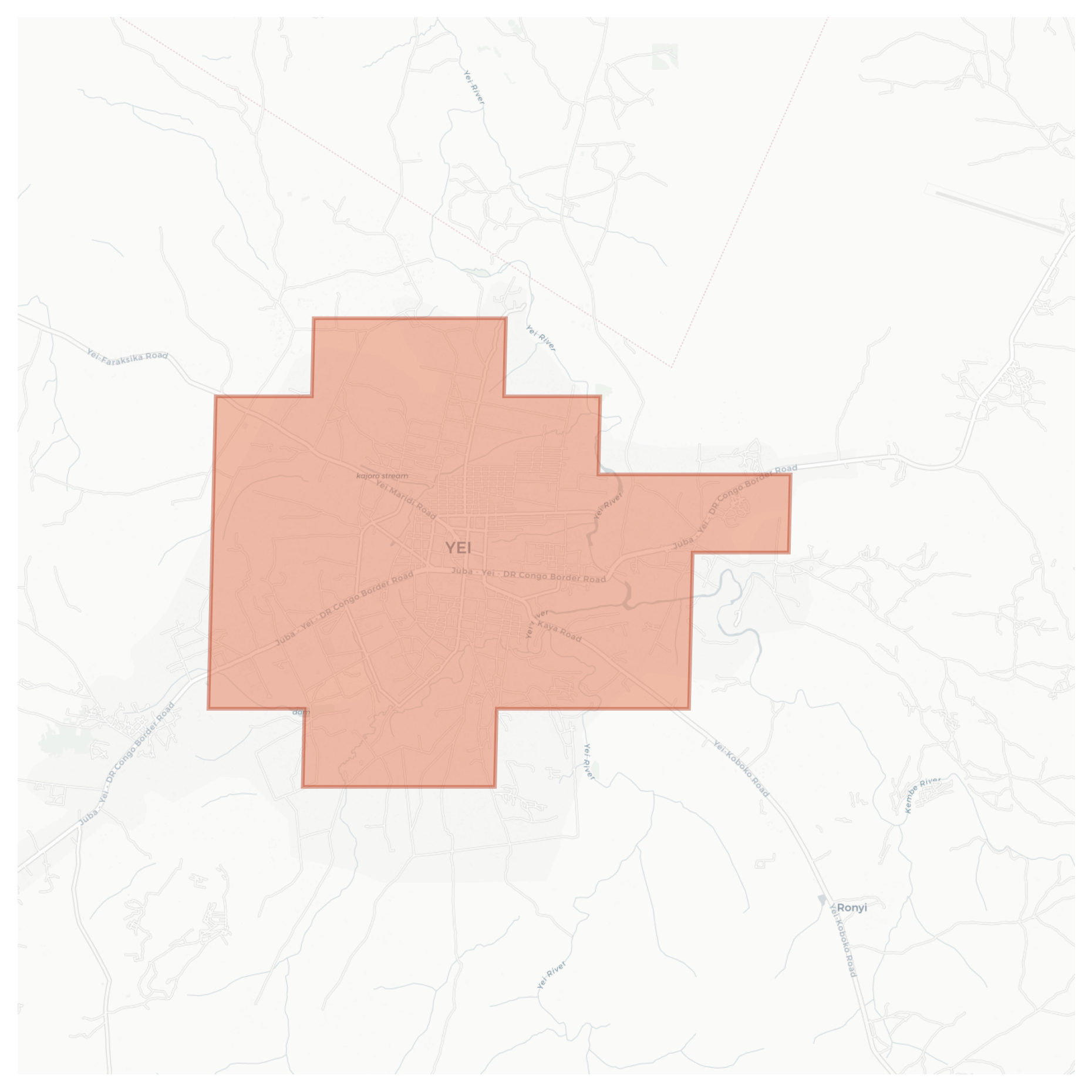Yei geographic map