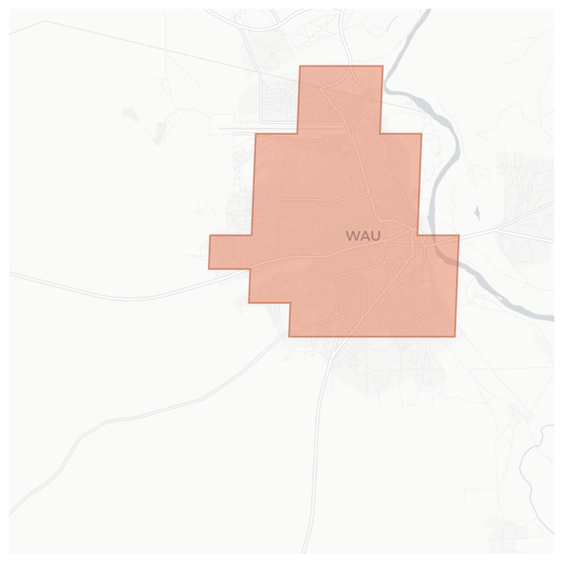 Wau geographic map