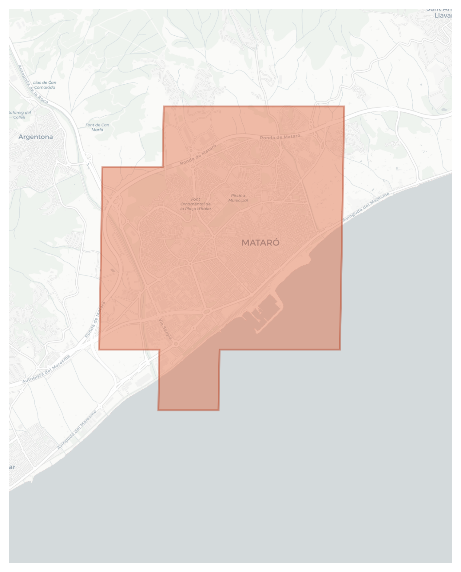 Mataró geographic map