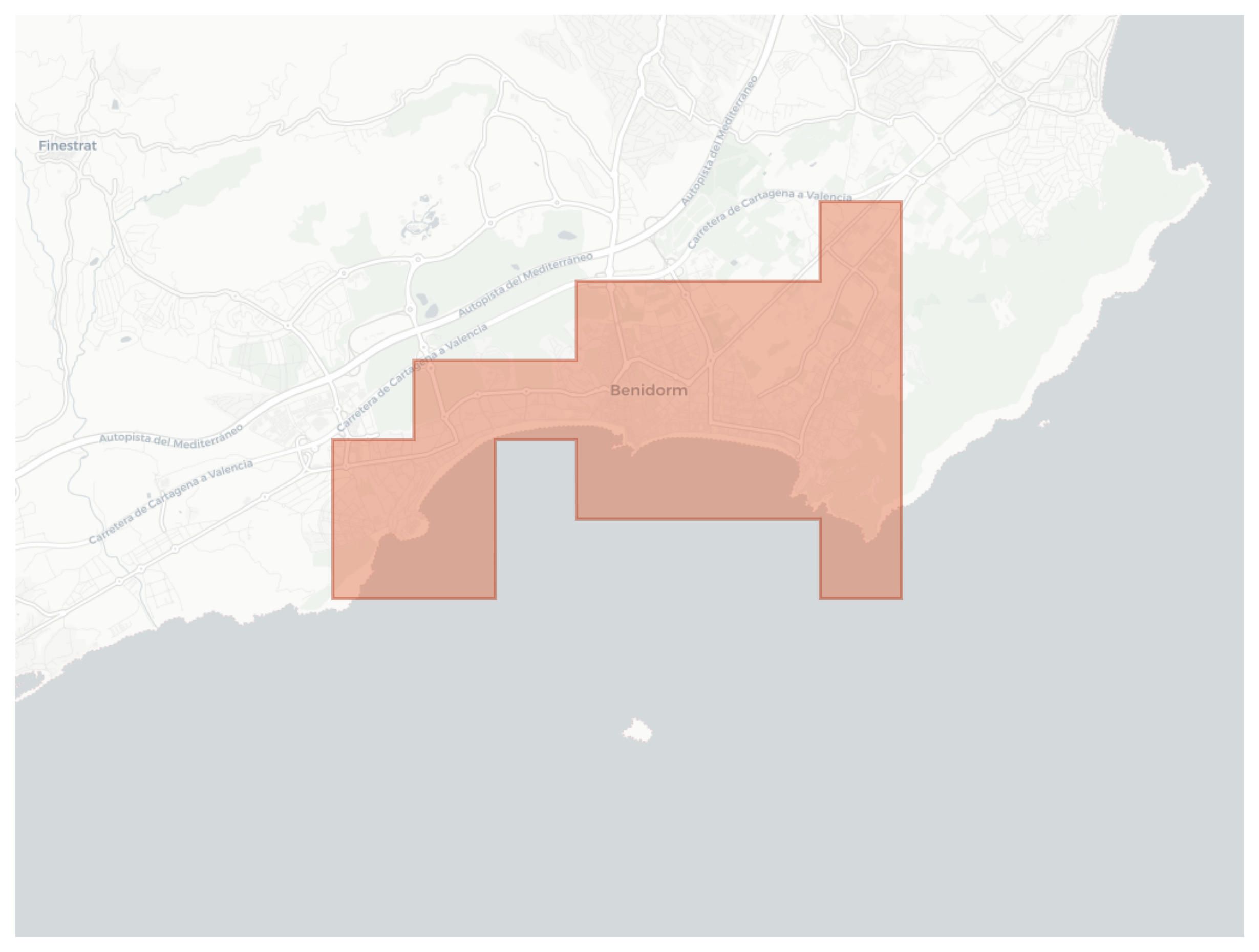 Benidorm geographic map