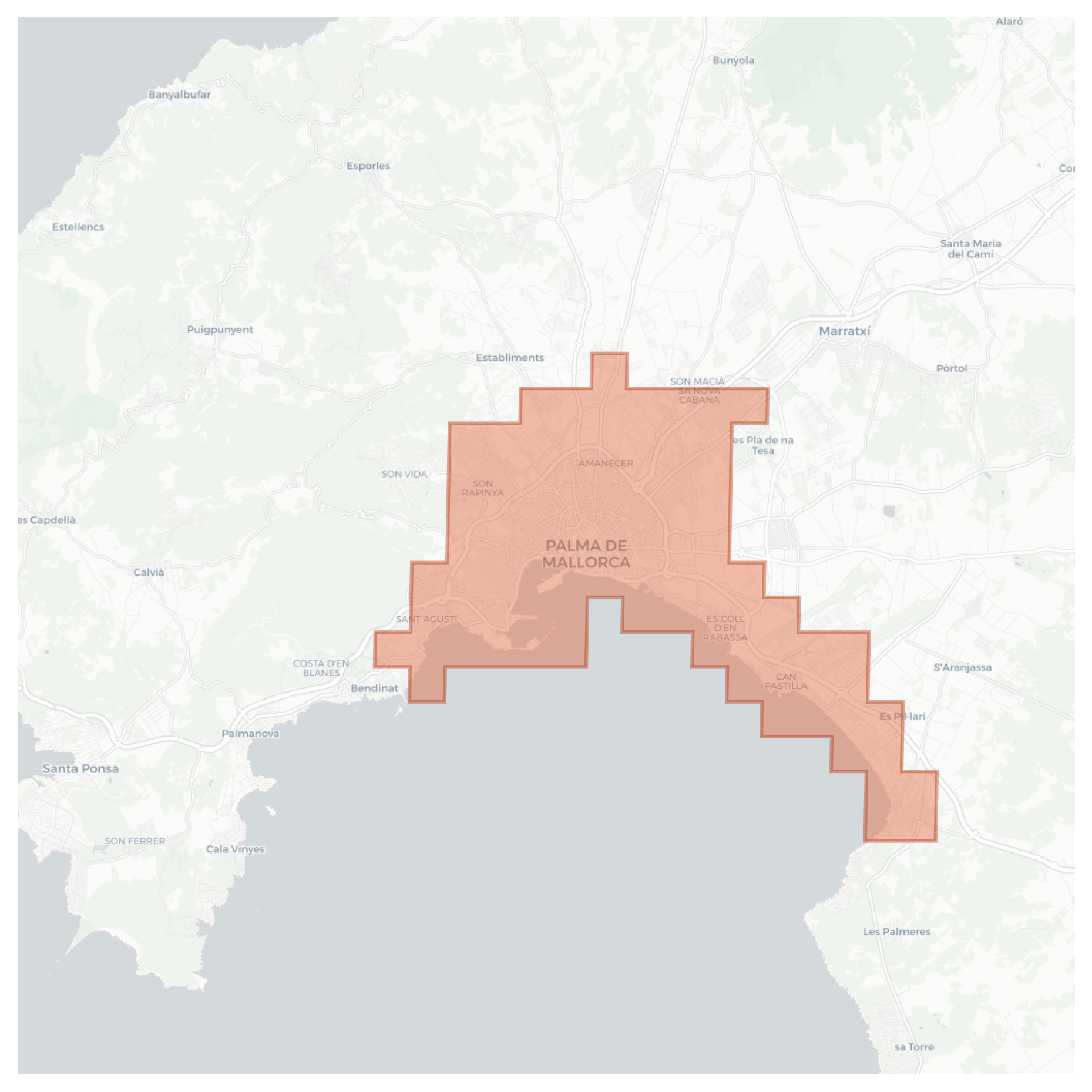 Palma de Mallorca geographic map
