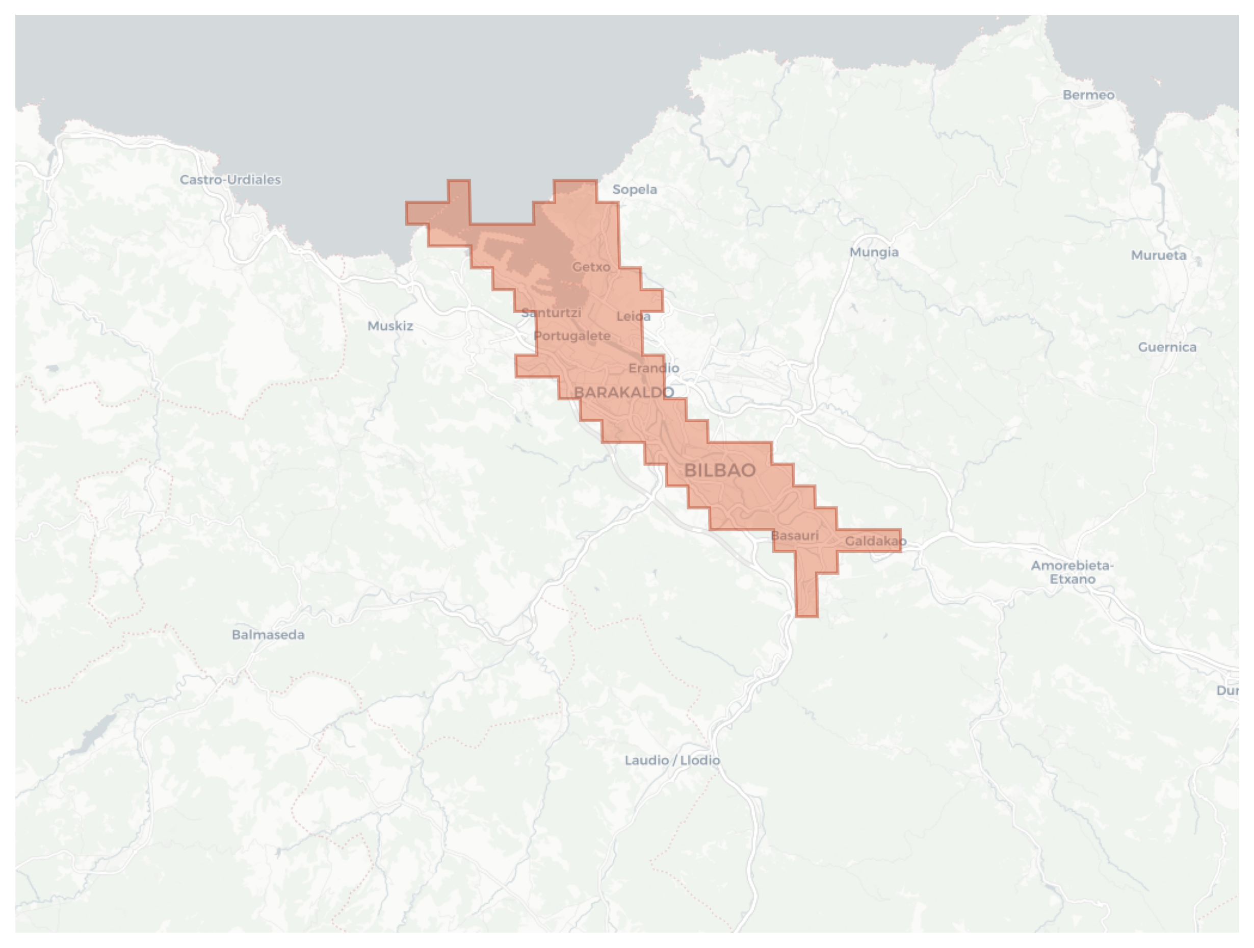 Bilbao geographic map