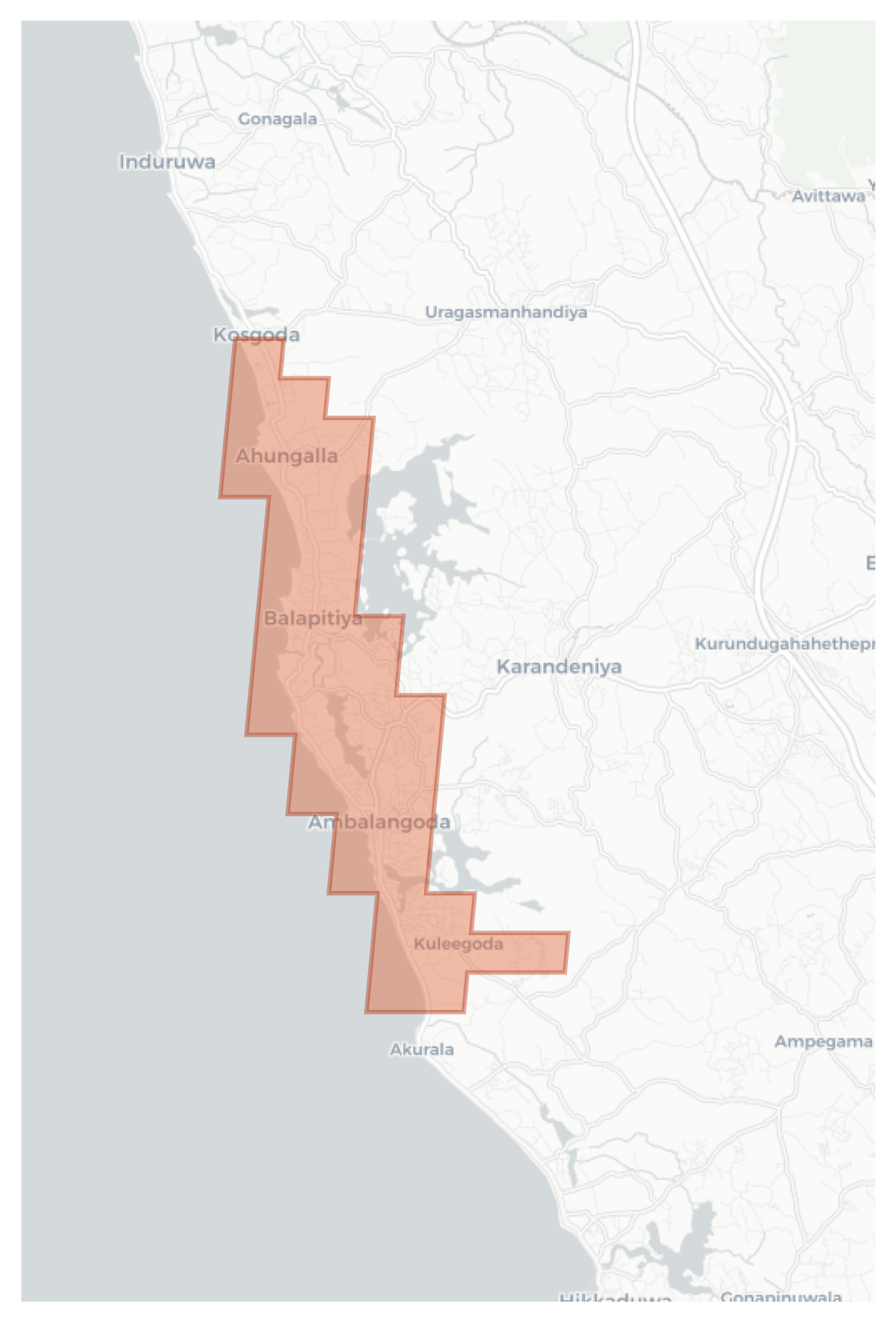 Ambalangoda geographic map