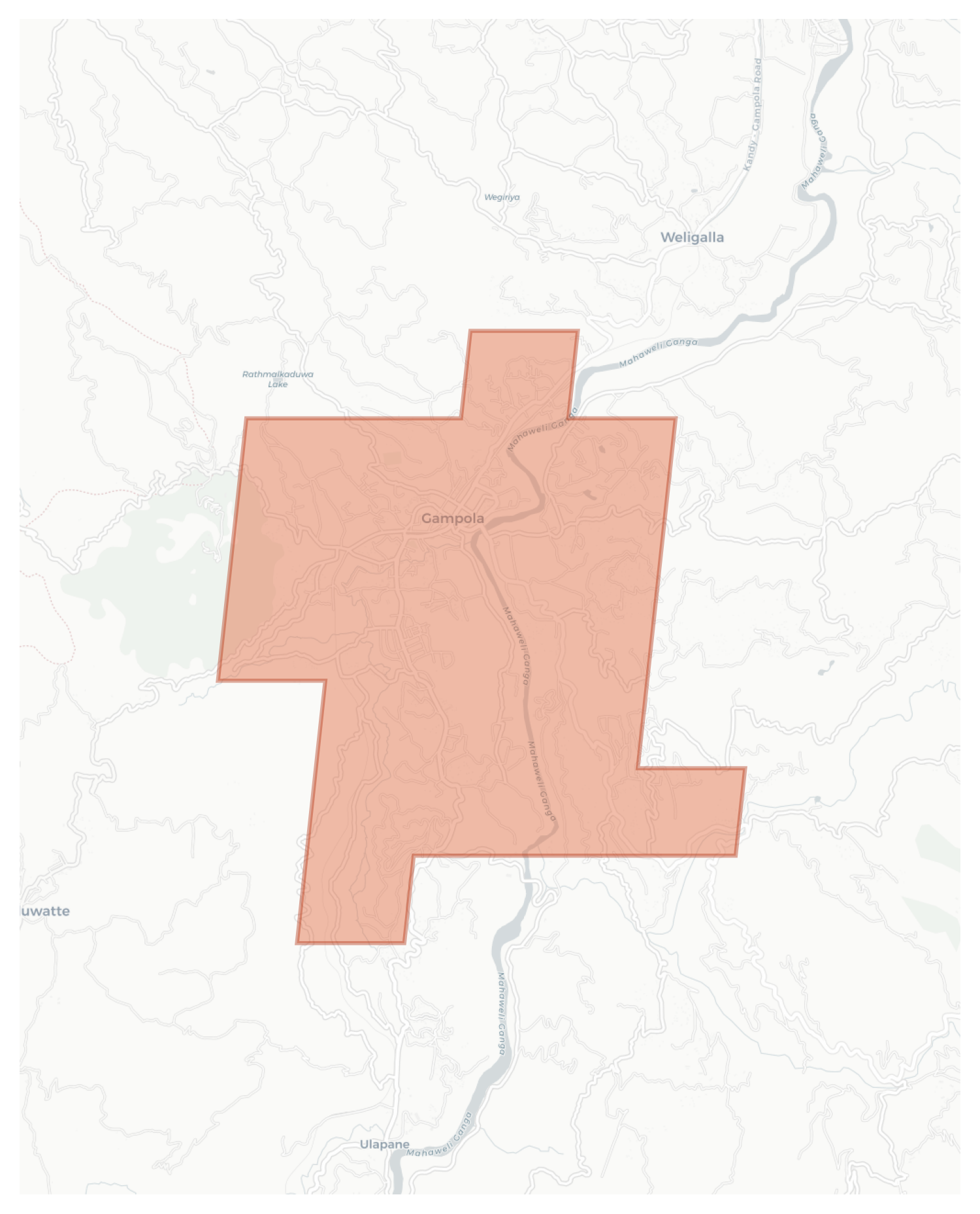 Gampola geographic map