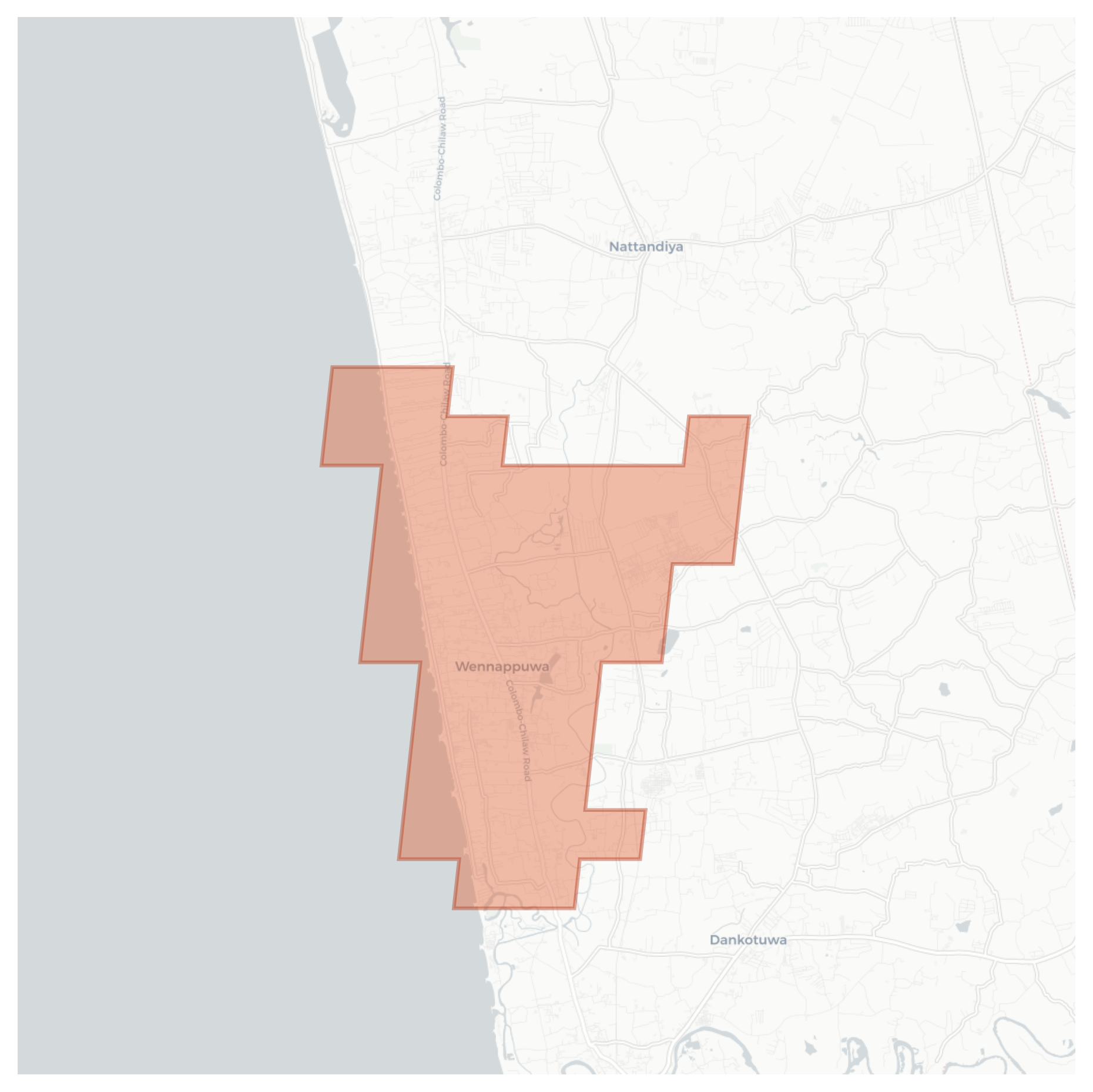 Wennappuwa geographic map