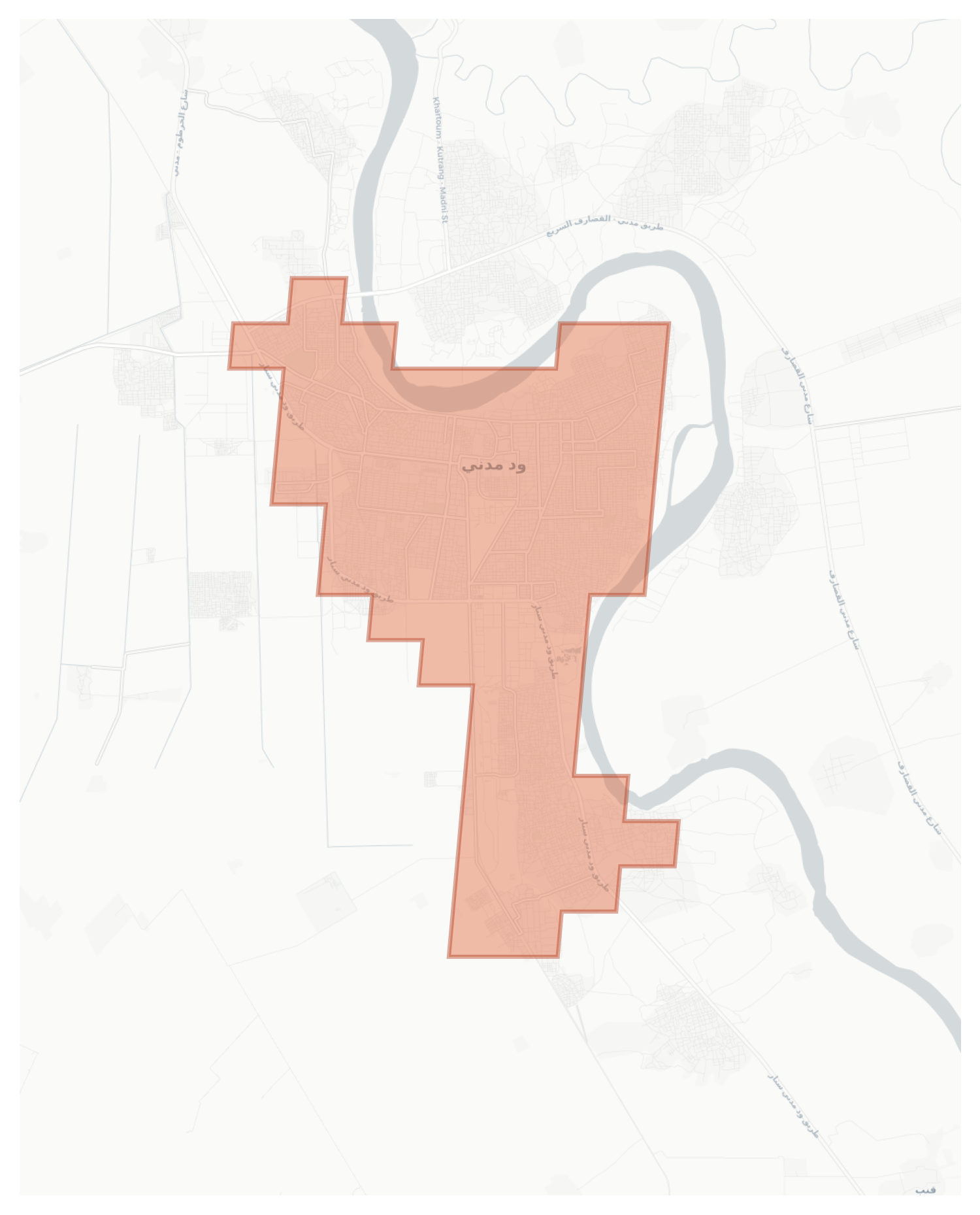 Wad Madanī geographic map
