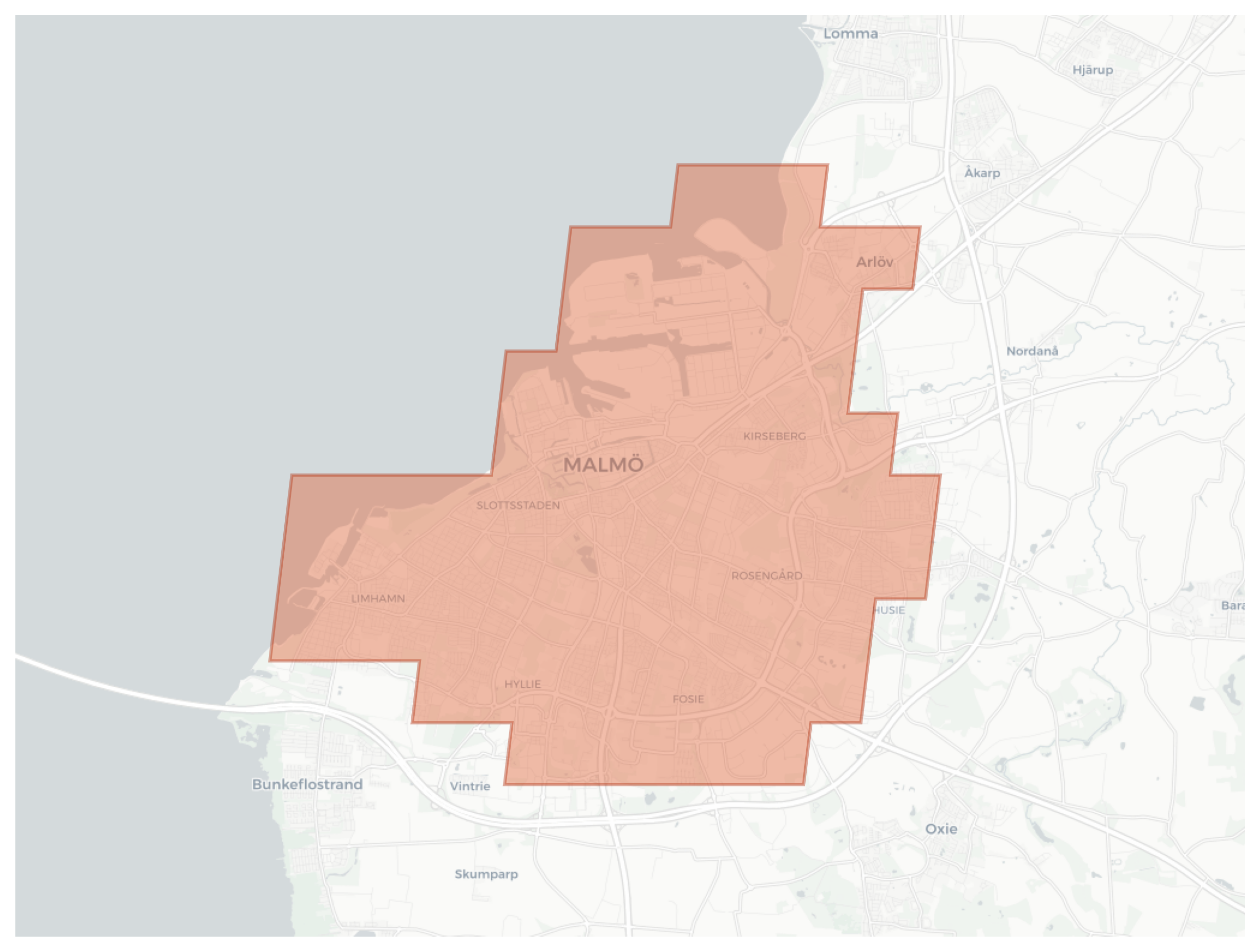Malmo geographic map