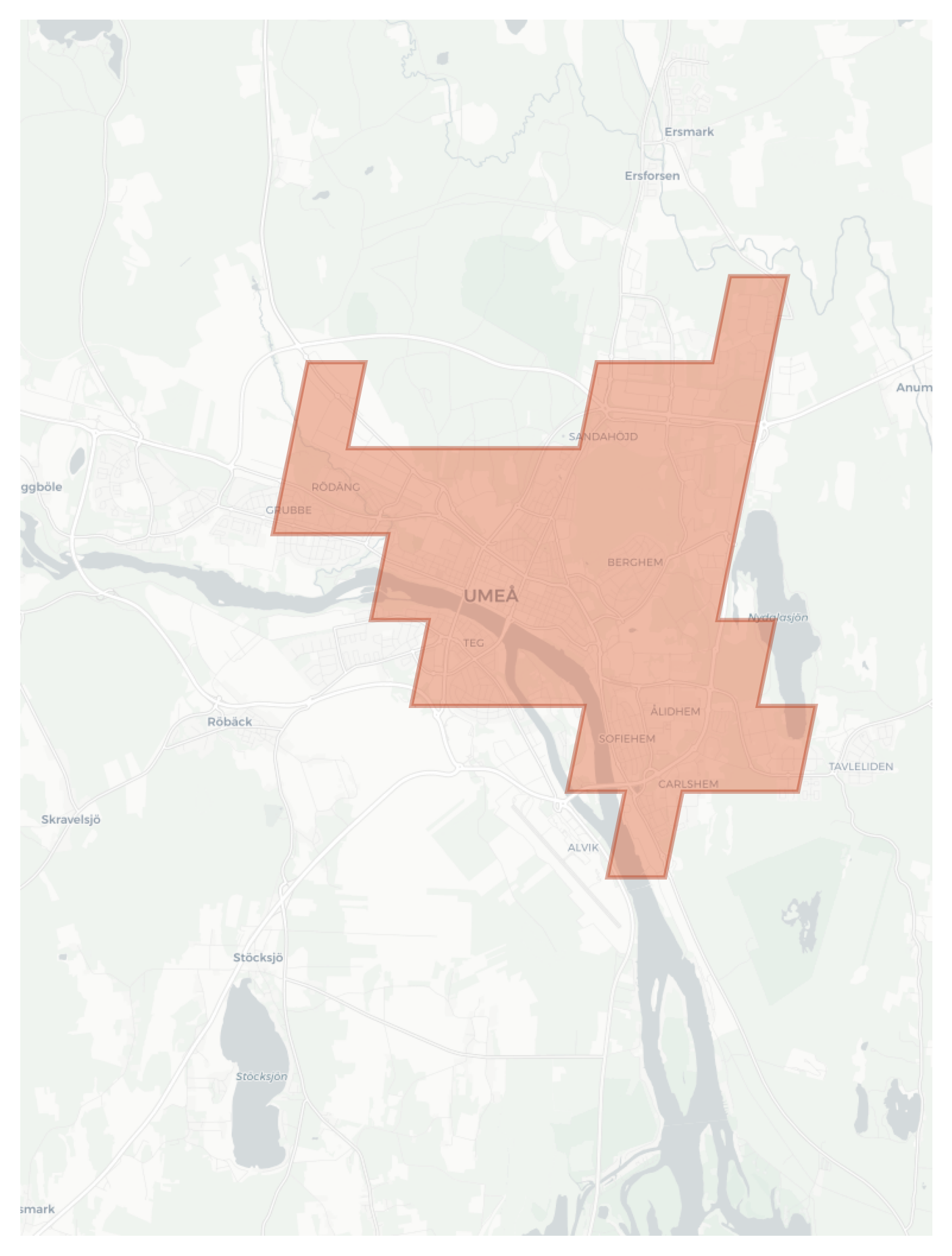 Umeå geographic map