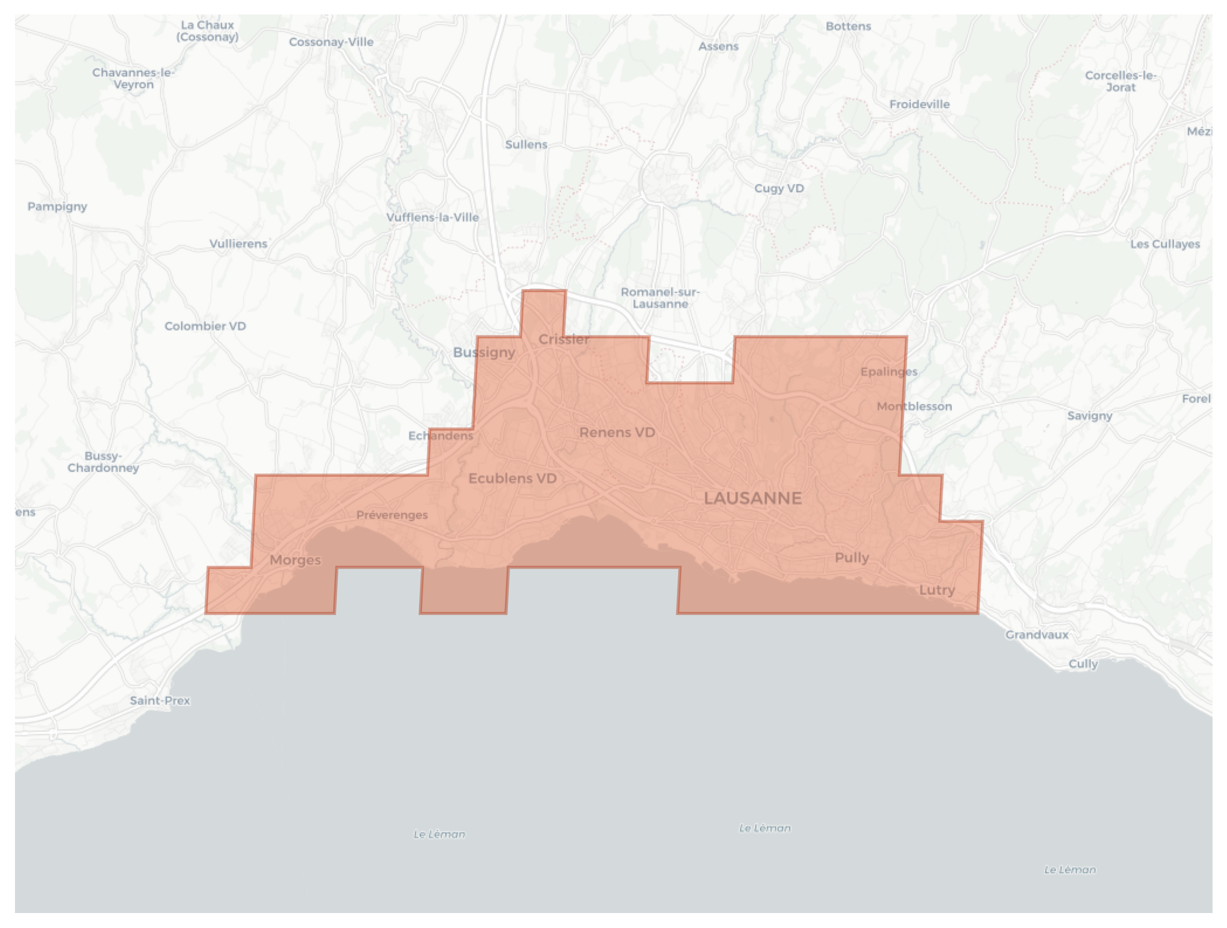 Lausanne geographic map