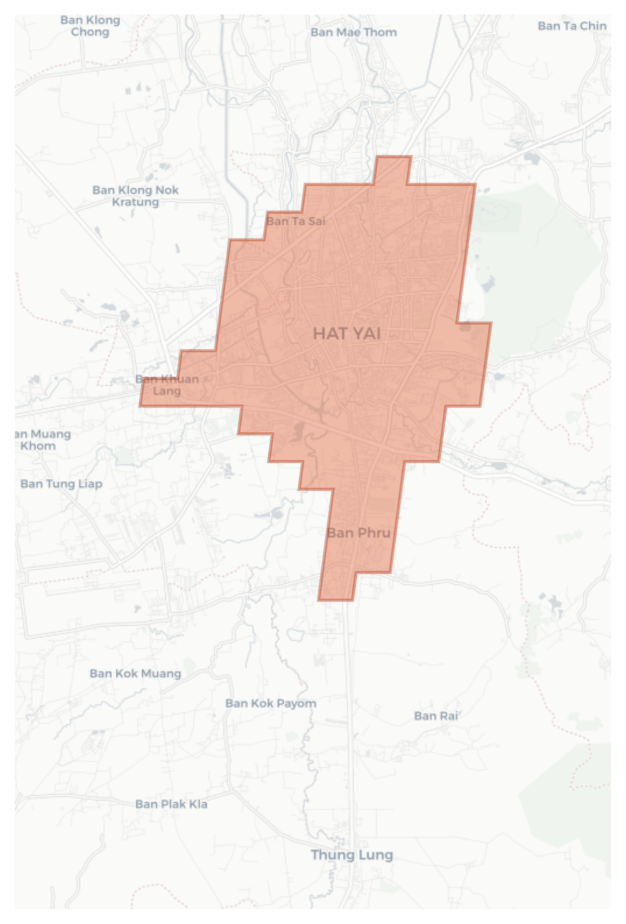 Hat Yai geographic map
