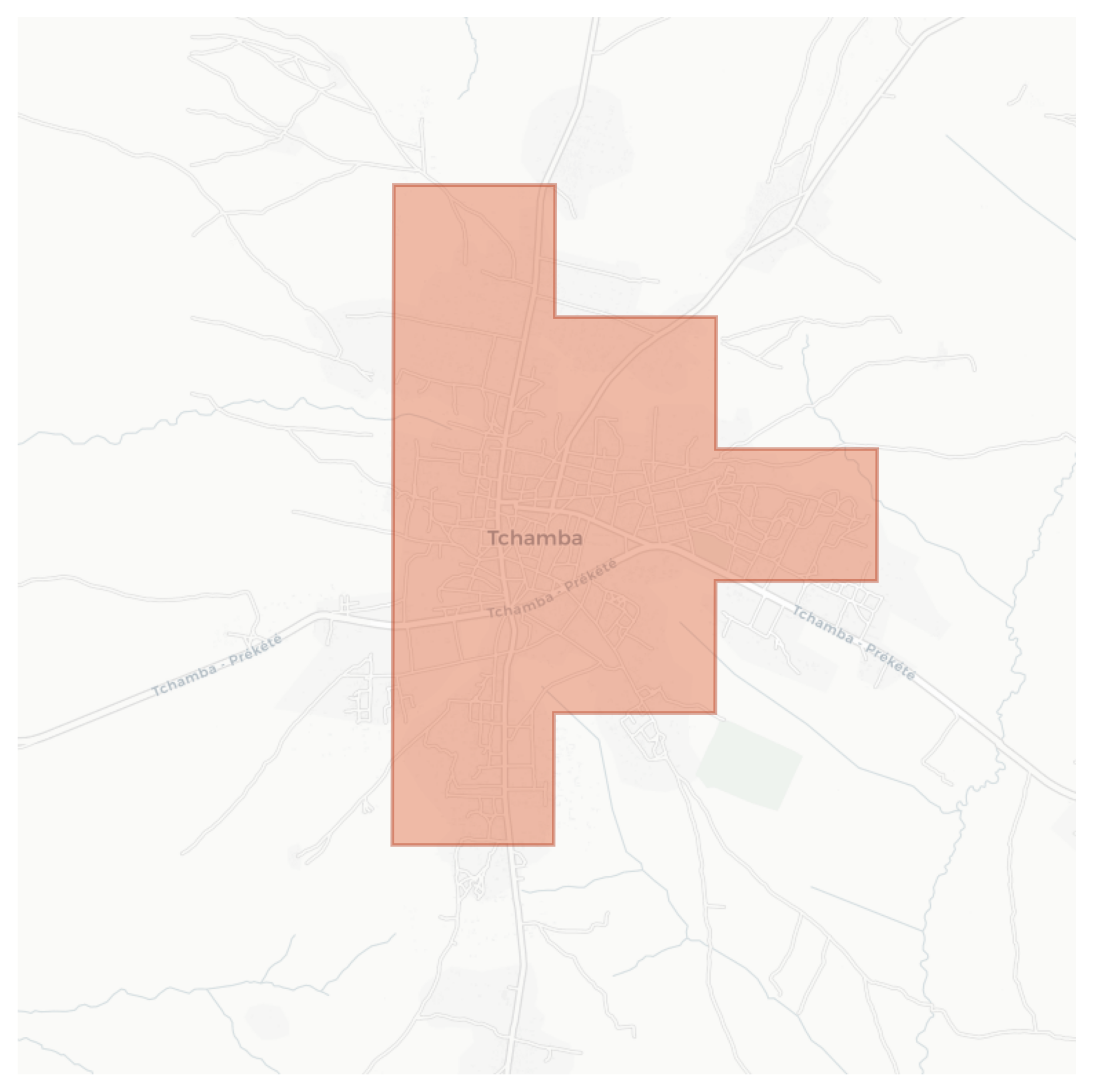 Tchamba geographic map