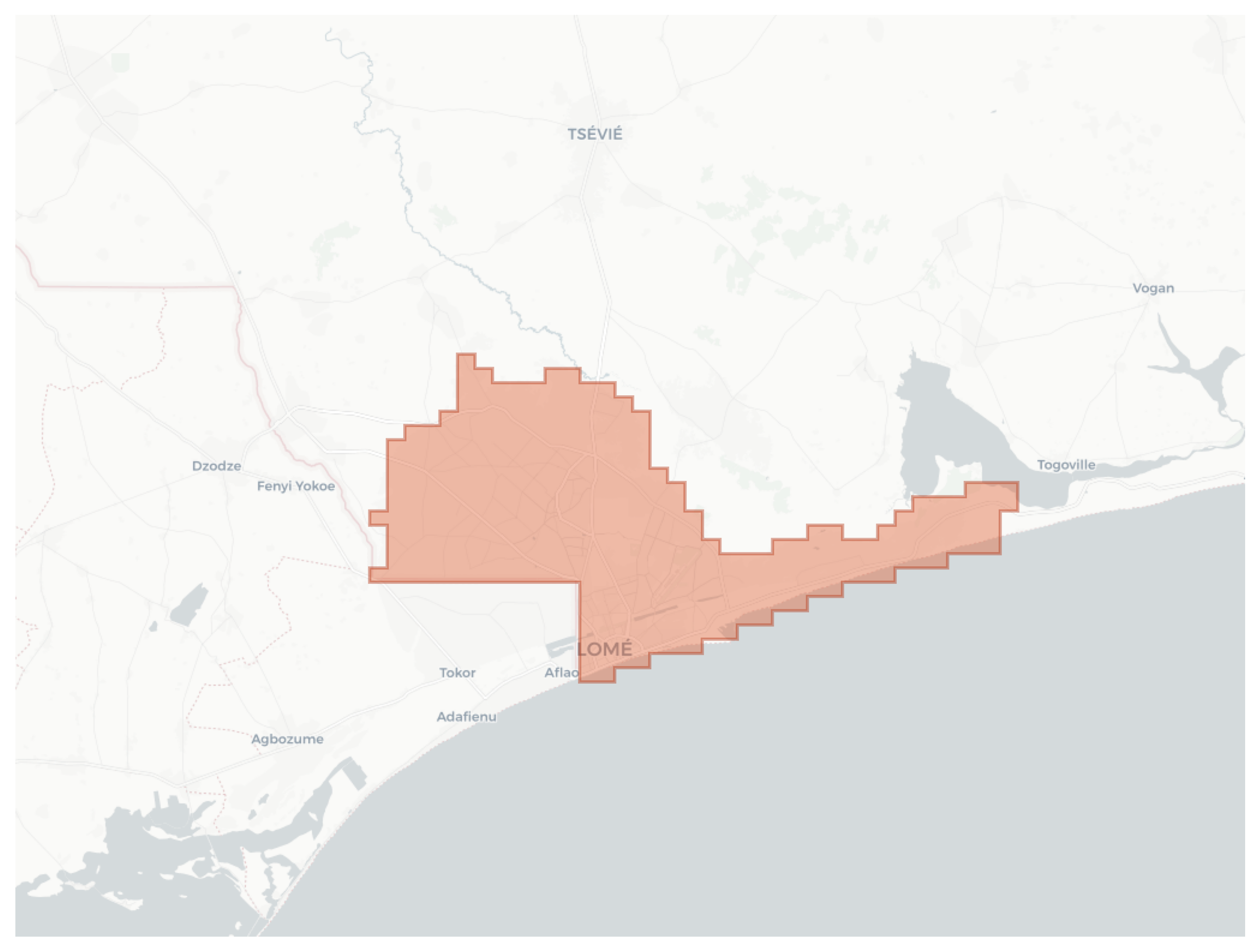 Lomé geographic map