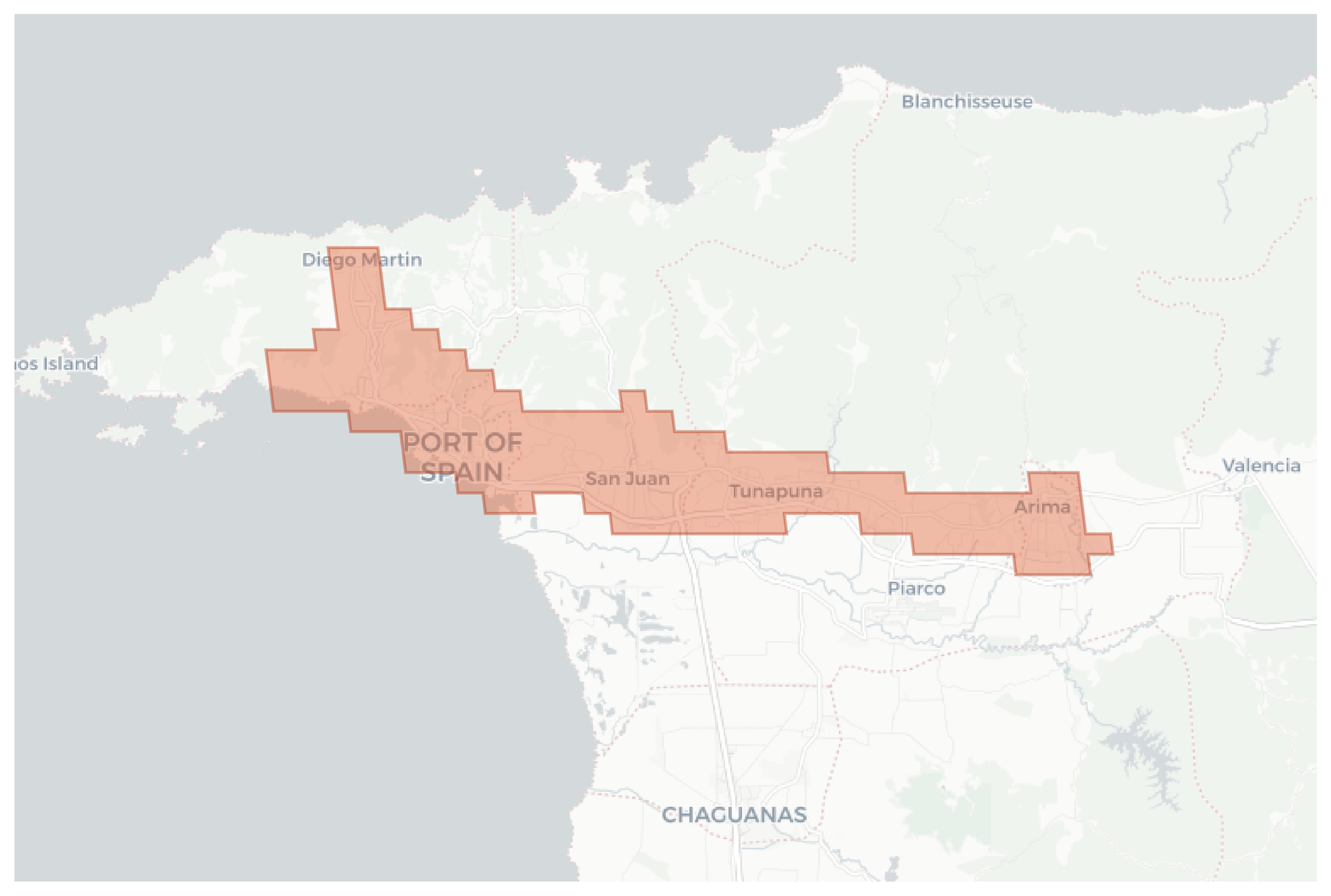 Port of Spain geographic map