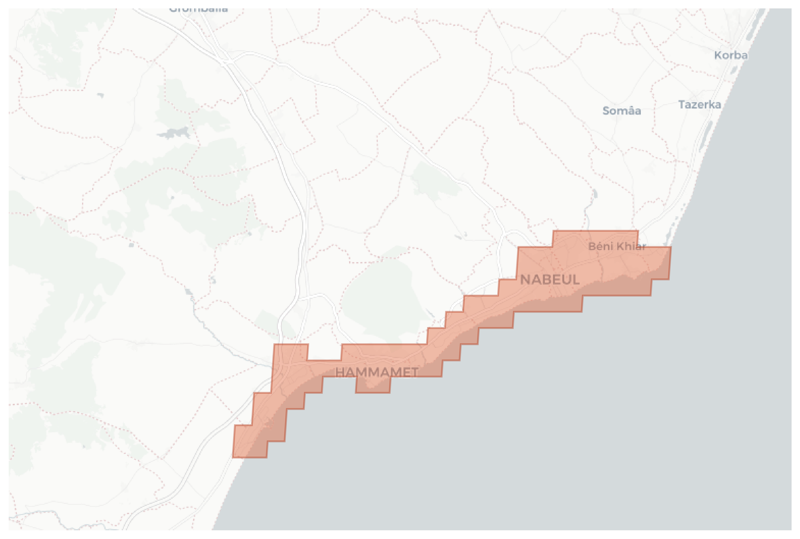 Hammamet geographic map