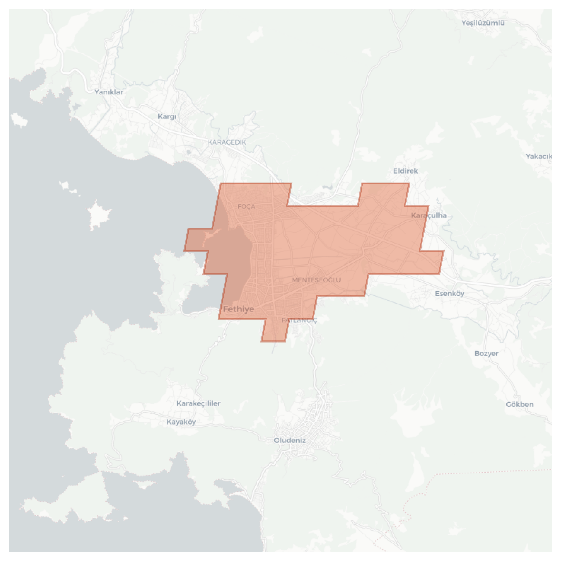 Fethiye geographic map