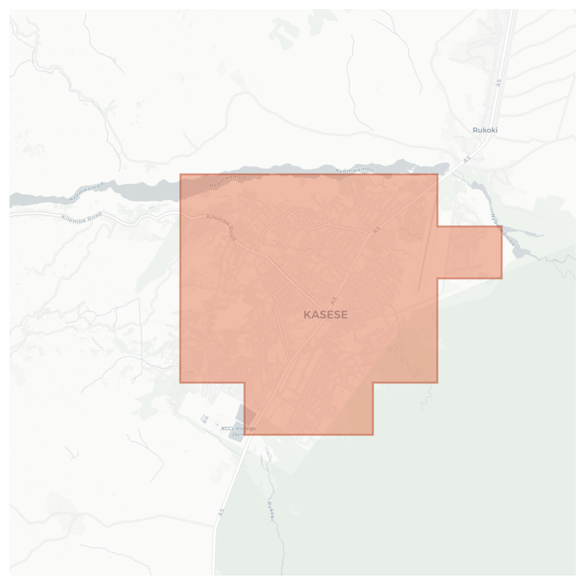 Kasese geographic map
