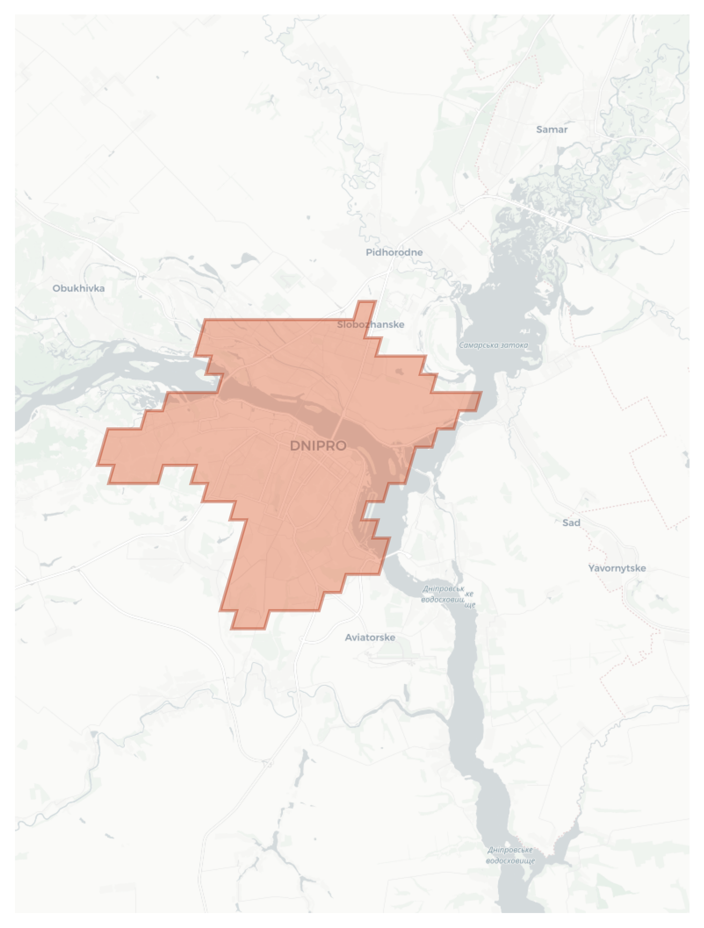 Dnipro geographic map