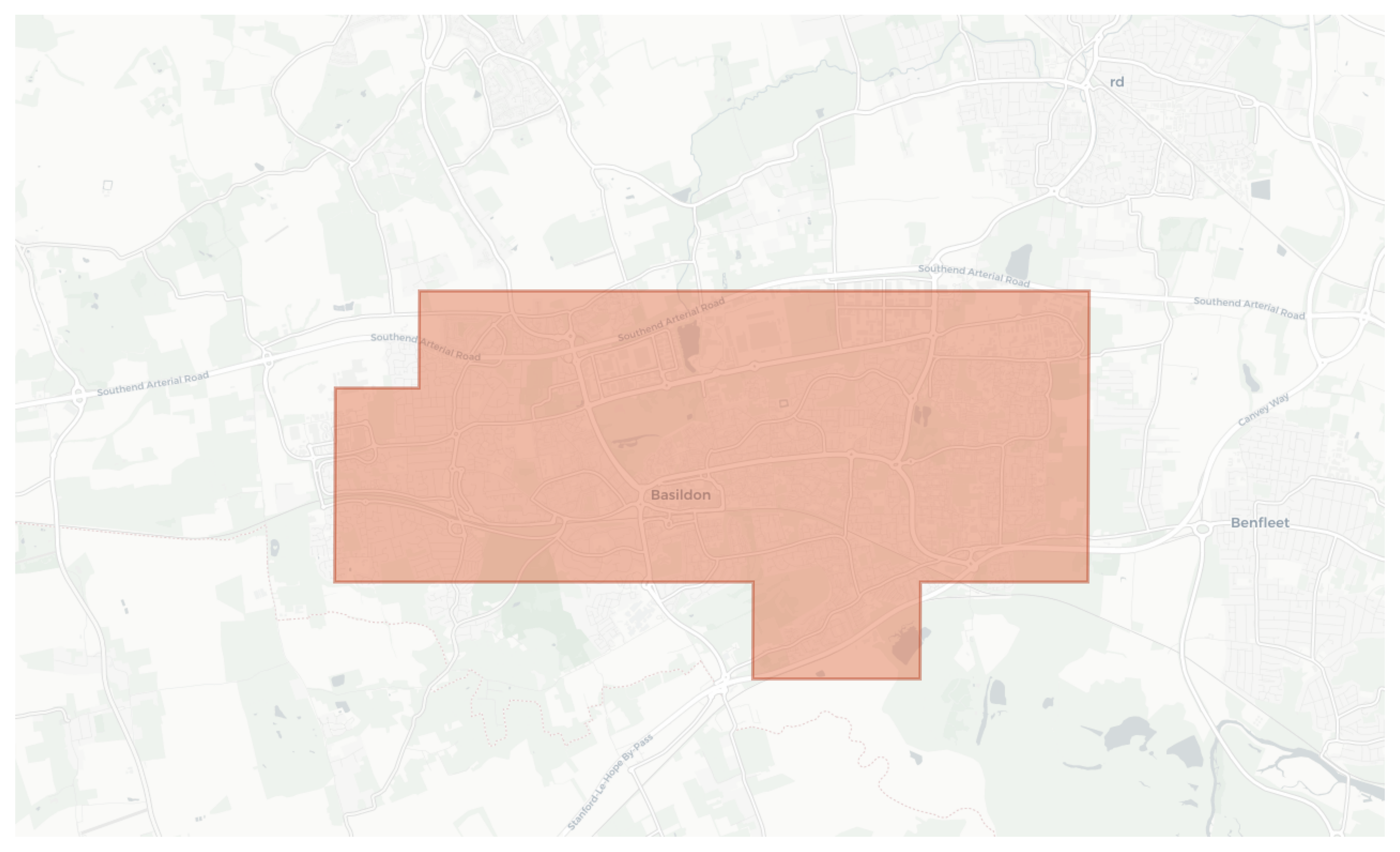 Basildon geographic map