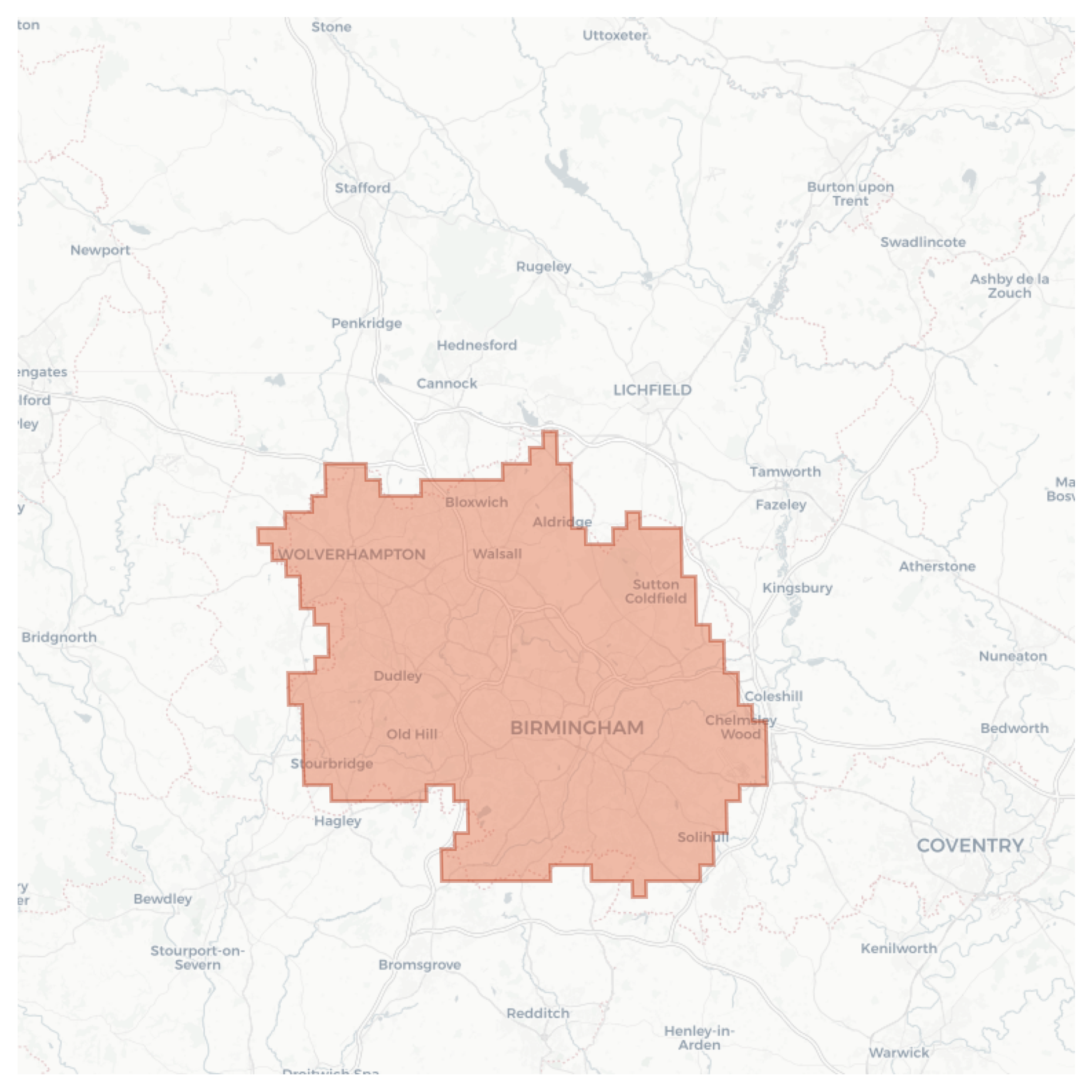 Birmingham geographic map