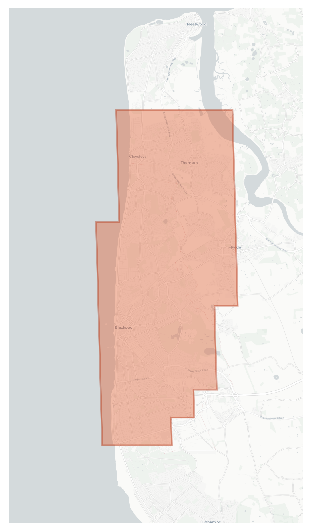 Blackpool geographic map