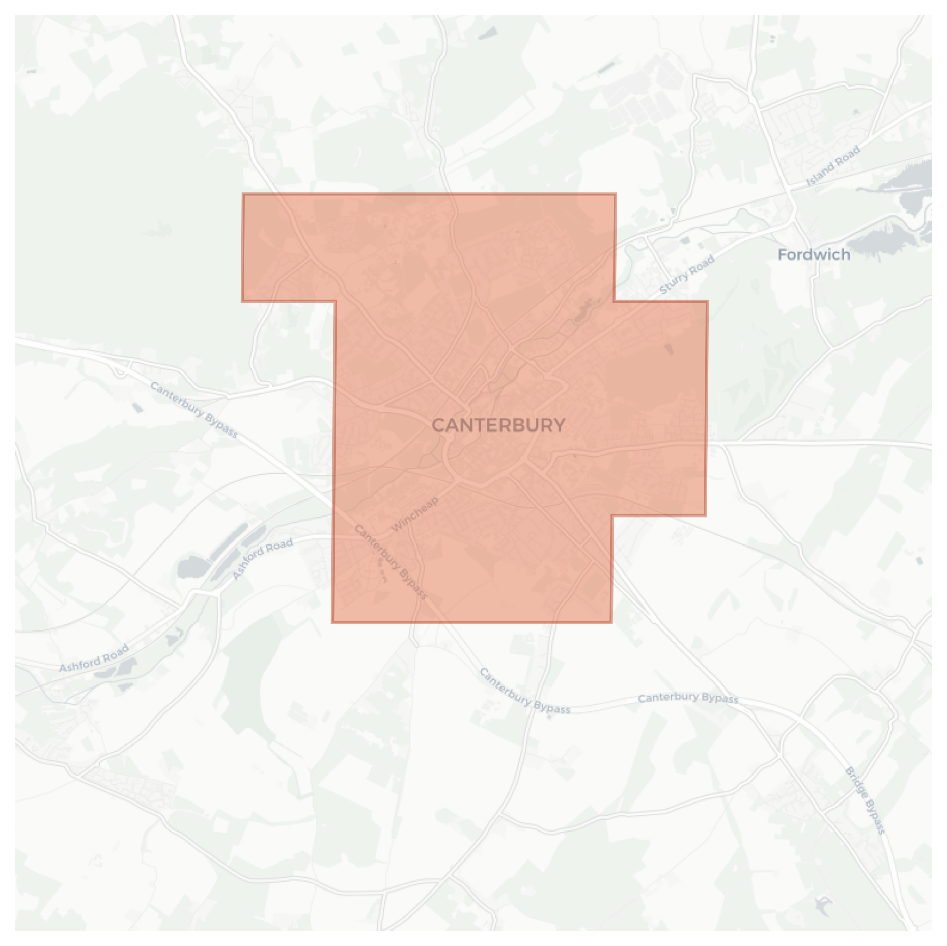 Canterbury geographic map