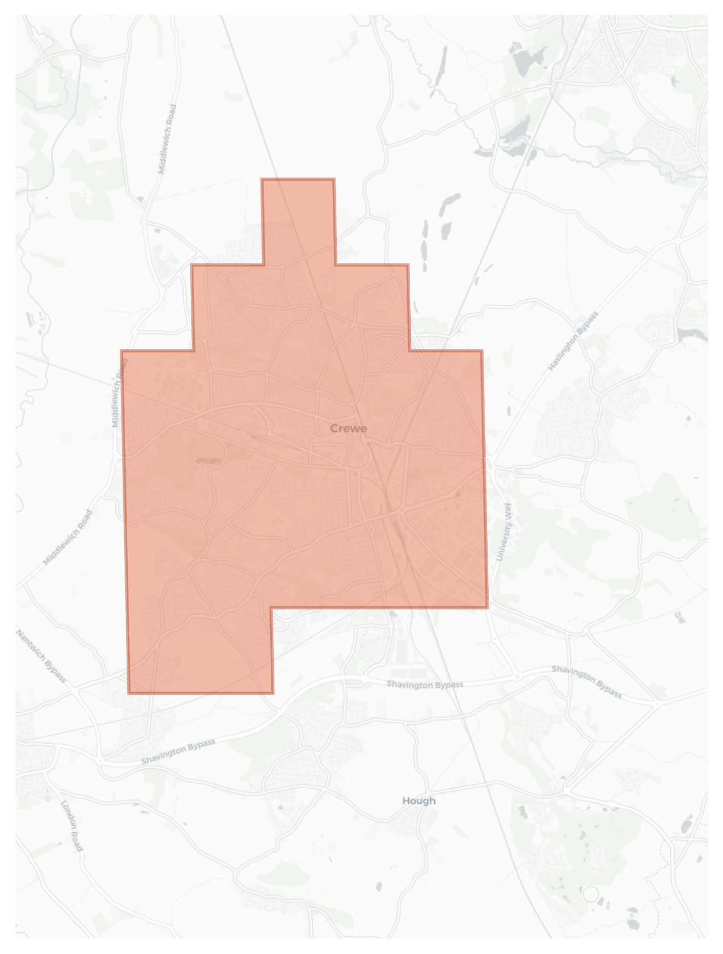 Crewe geographic map