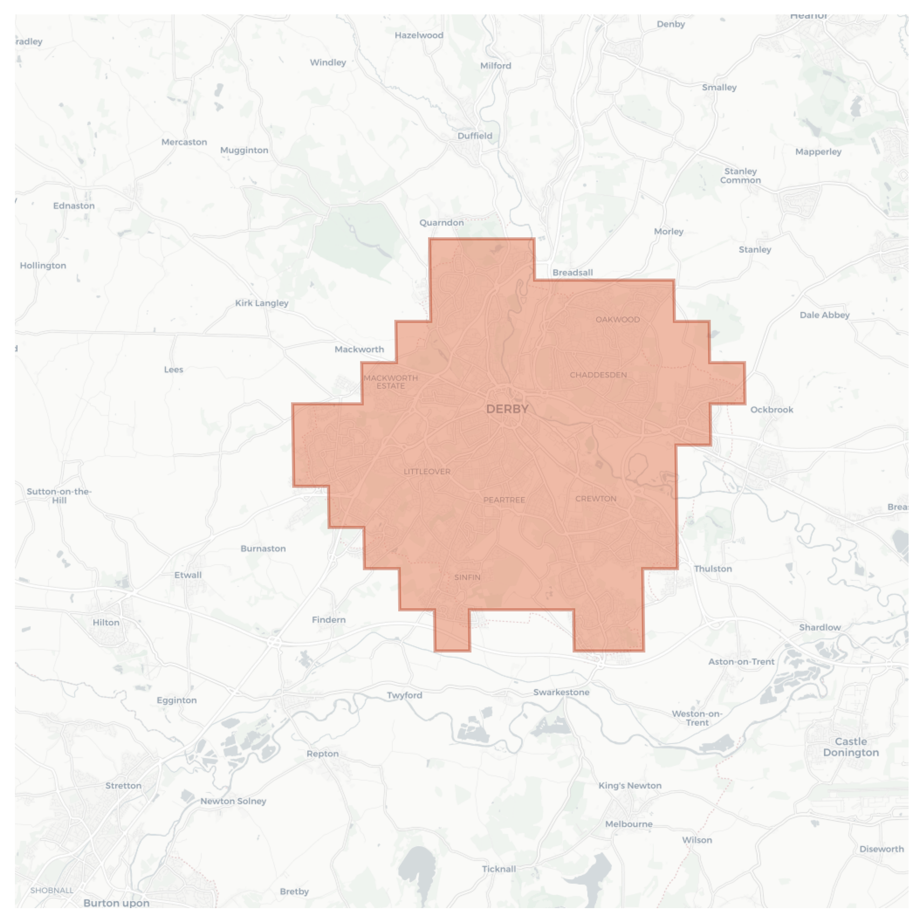 Derby geographic map