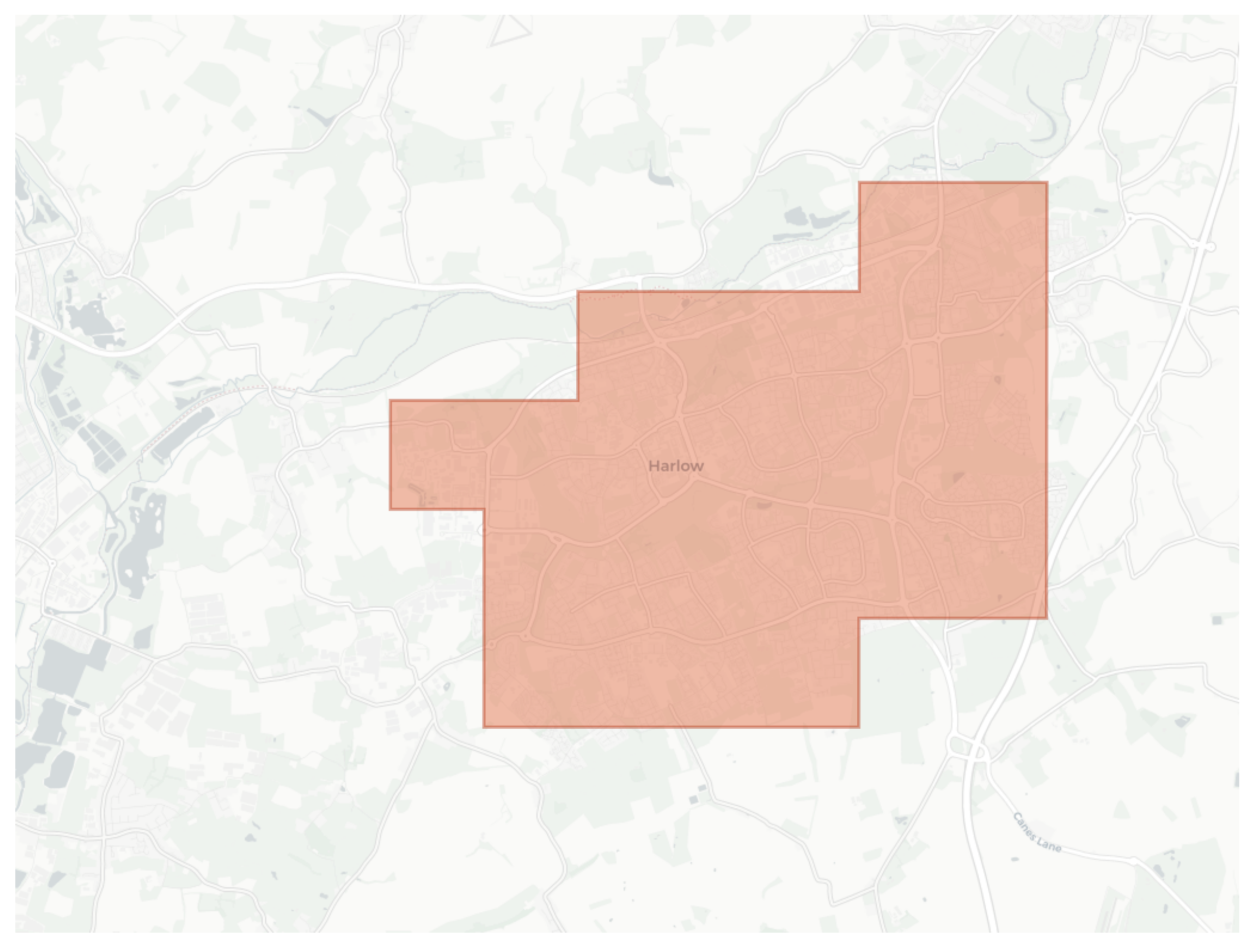 Harlow geographic map