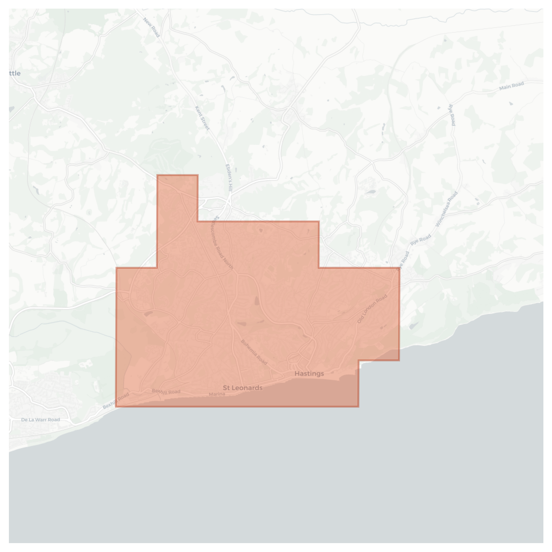 Hastings geographic map