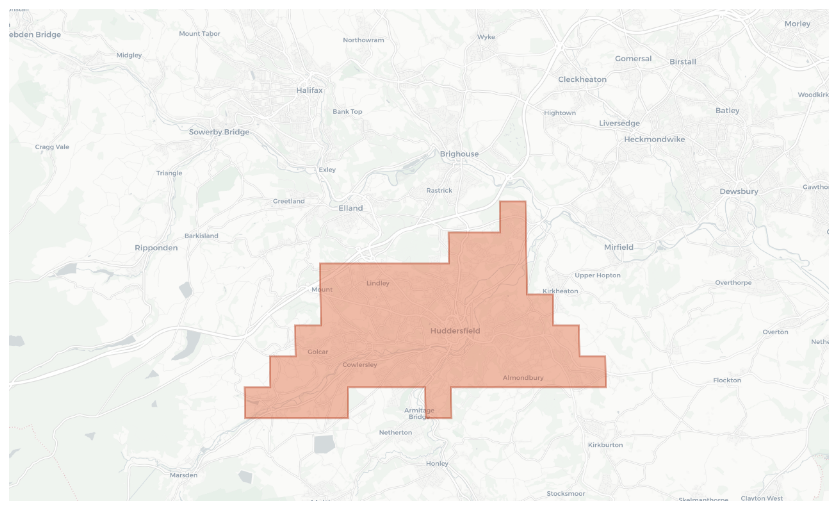 Huddersfield geographic map