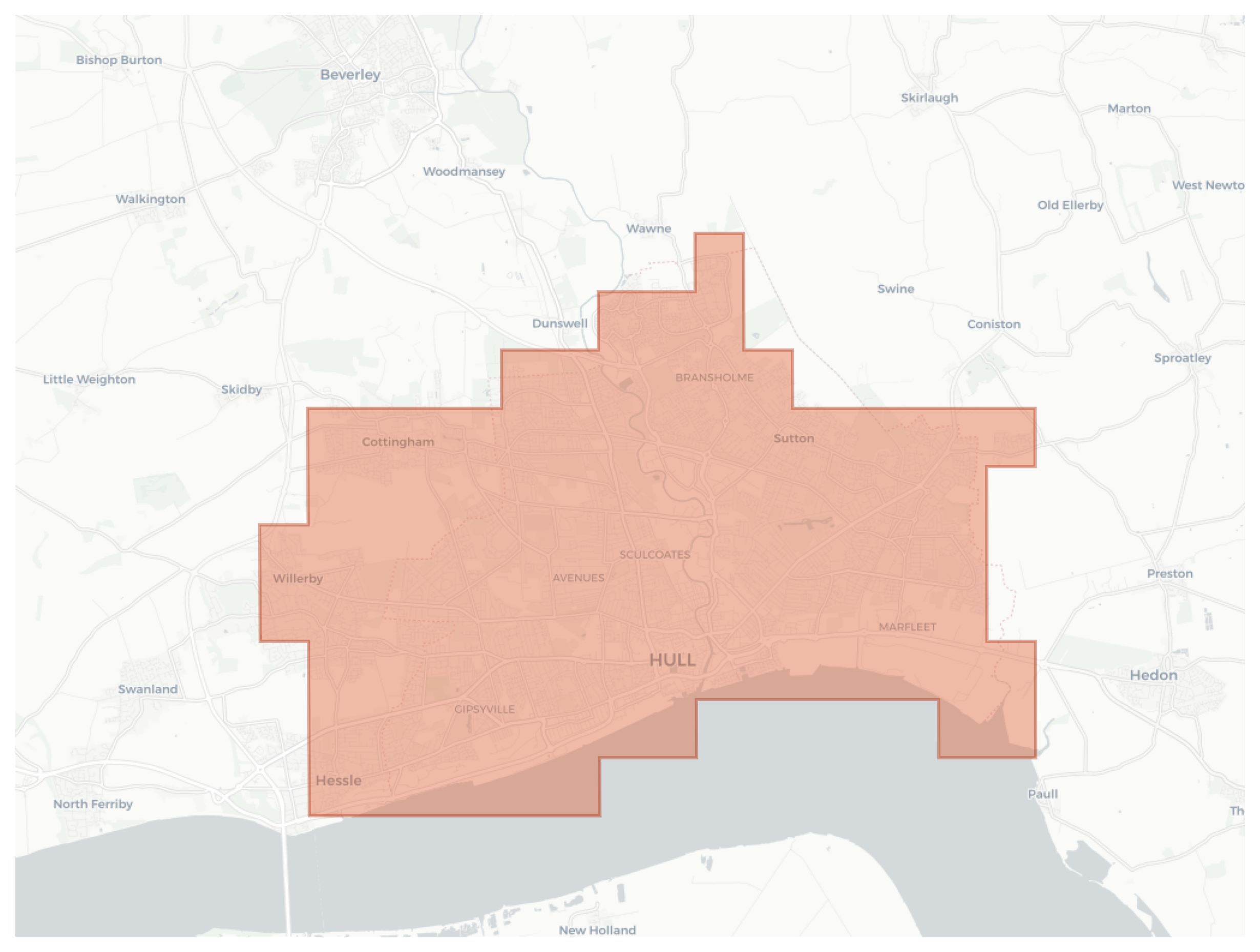 Hull geographic map