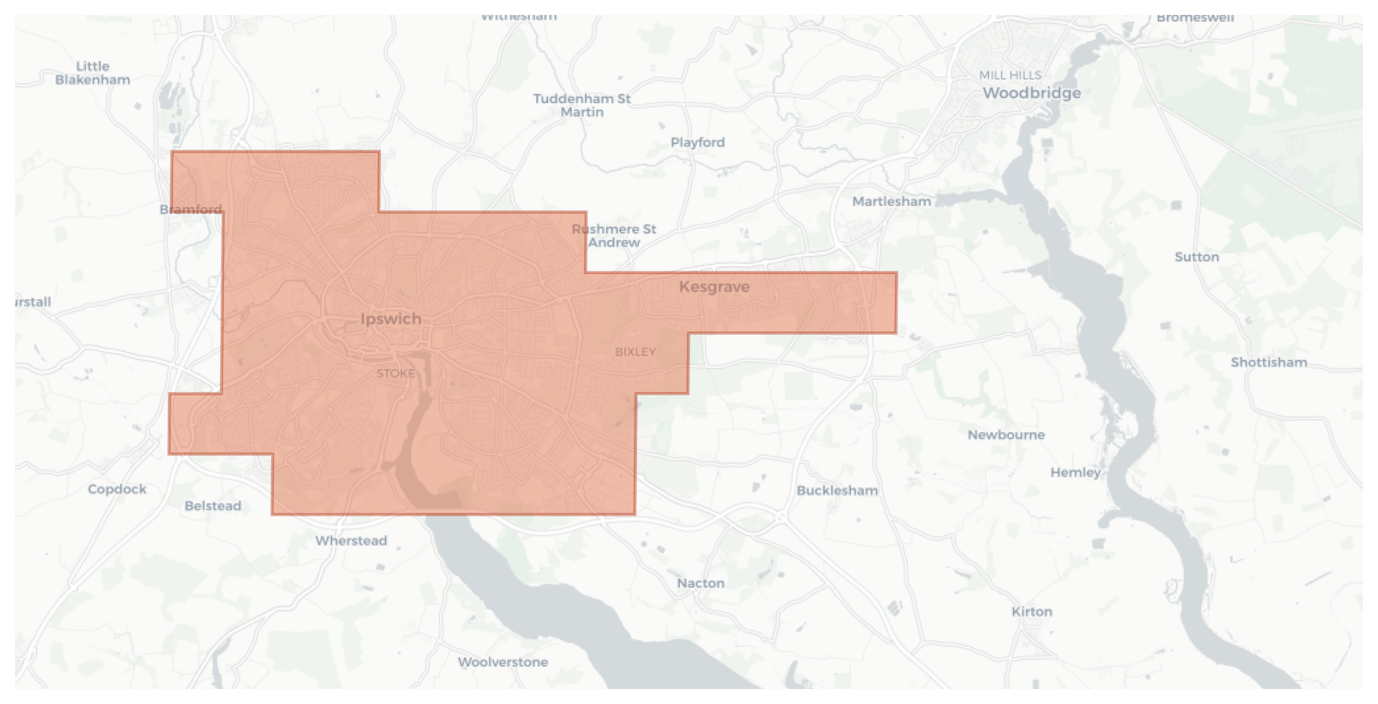 Ipswich geographic map