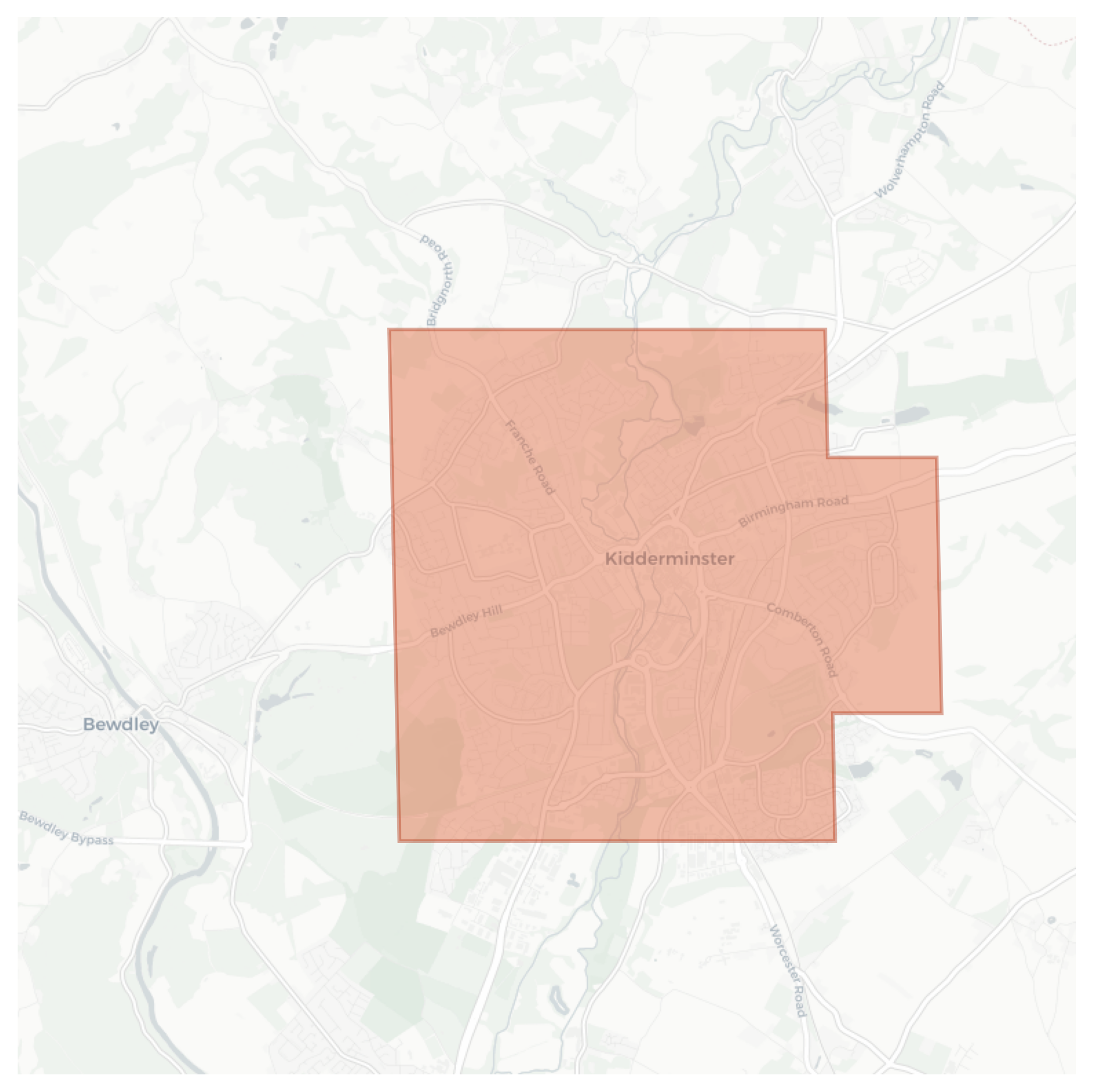 Kidderminster geographic map