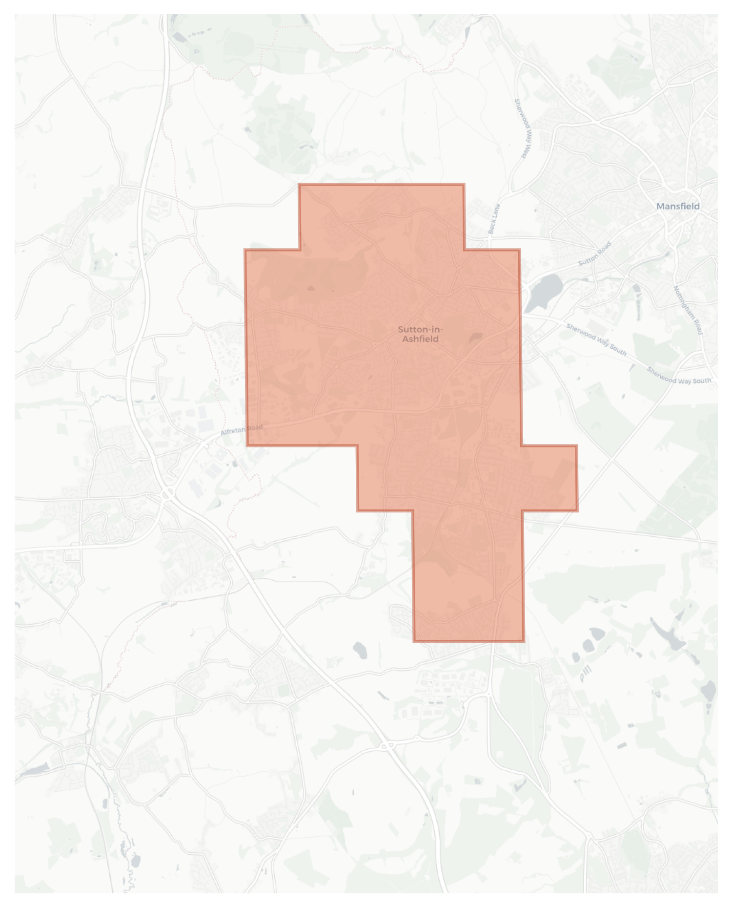 Kirkby-in-Ashfield geographic map