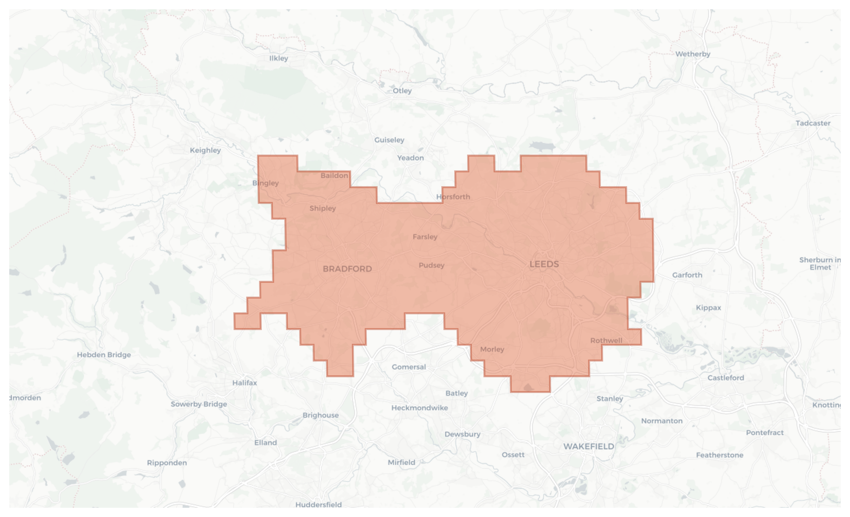 Leeds geographic map