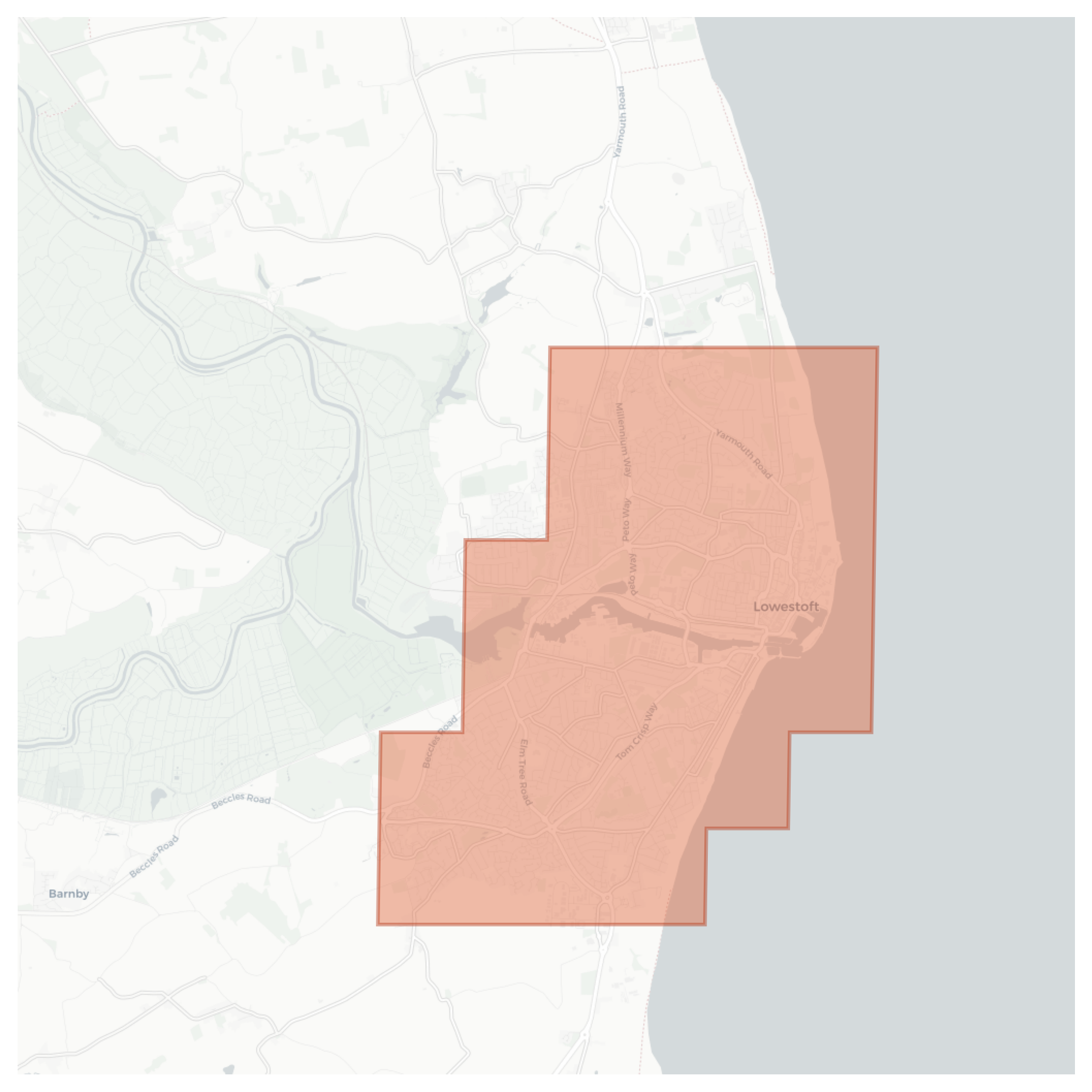Lowestoft geographic map