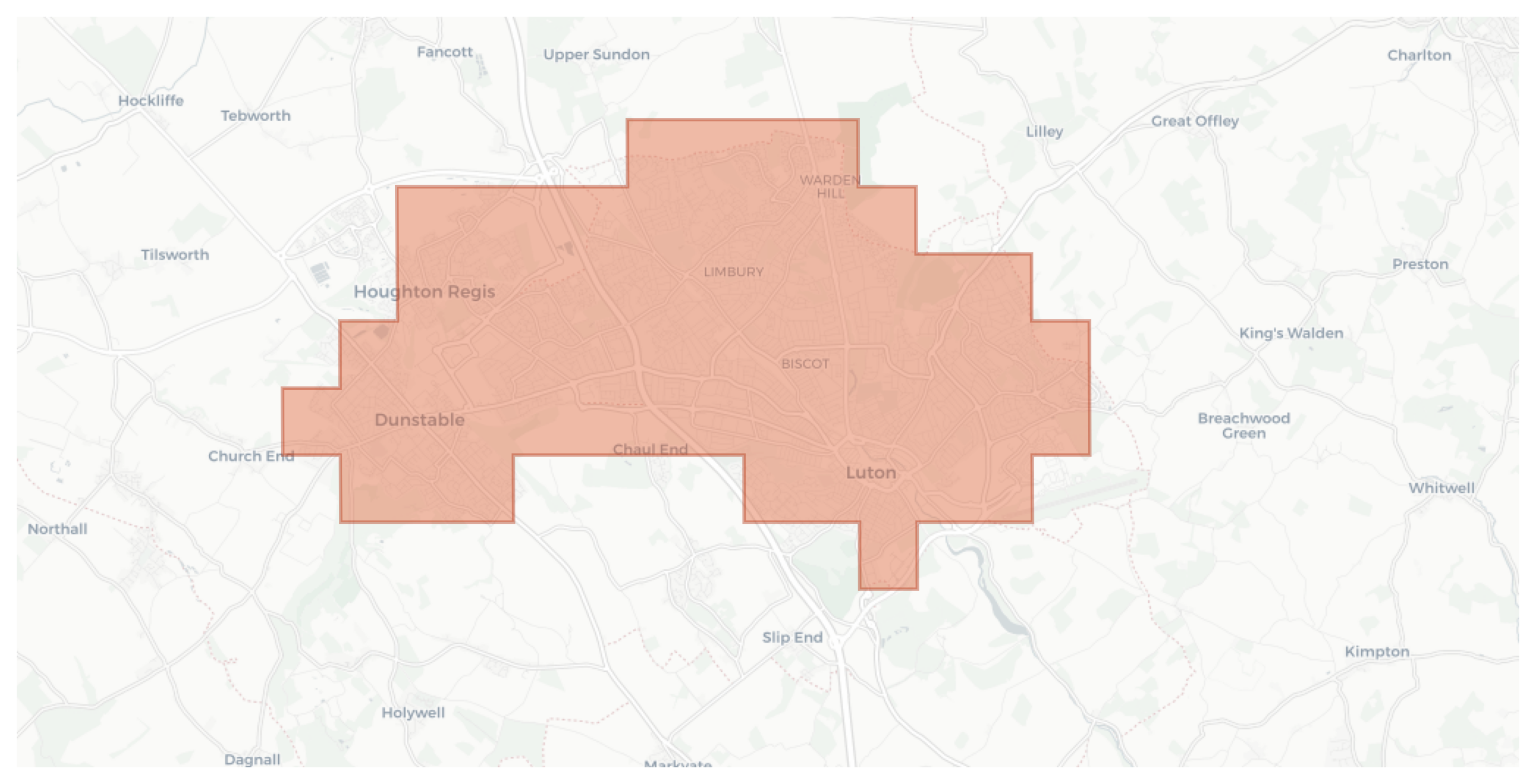 Luton geographic map