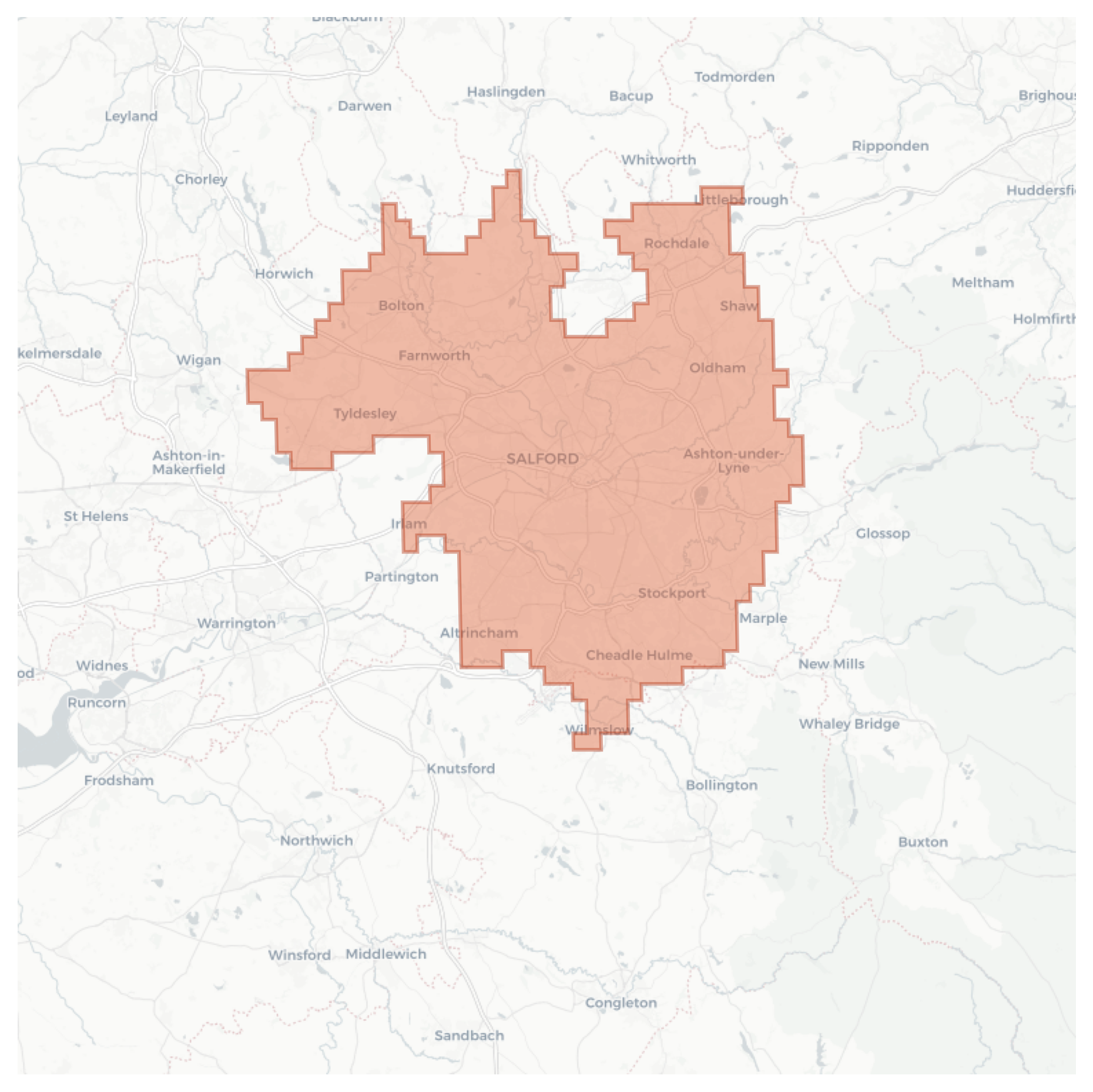 Manchester geographic map