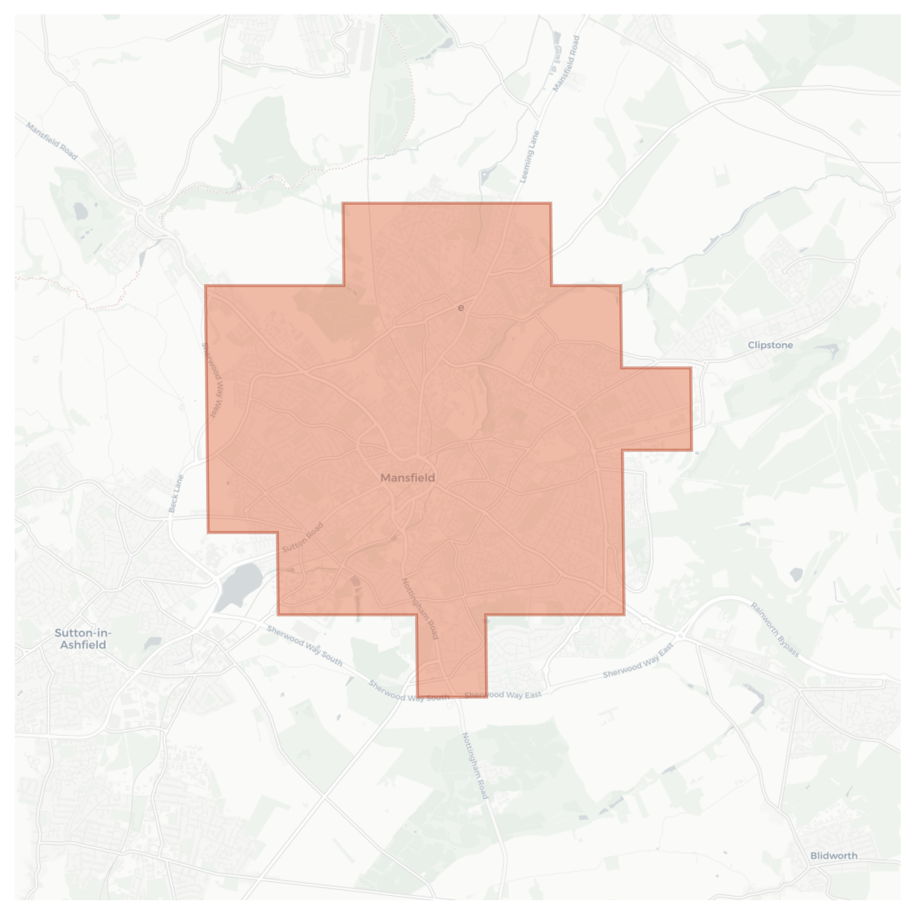 Mansfield geographic map