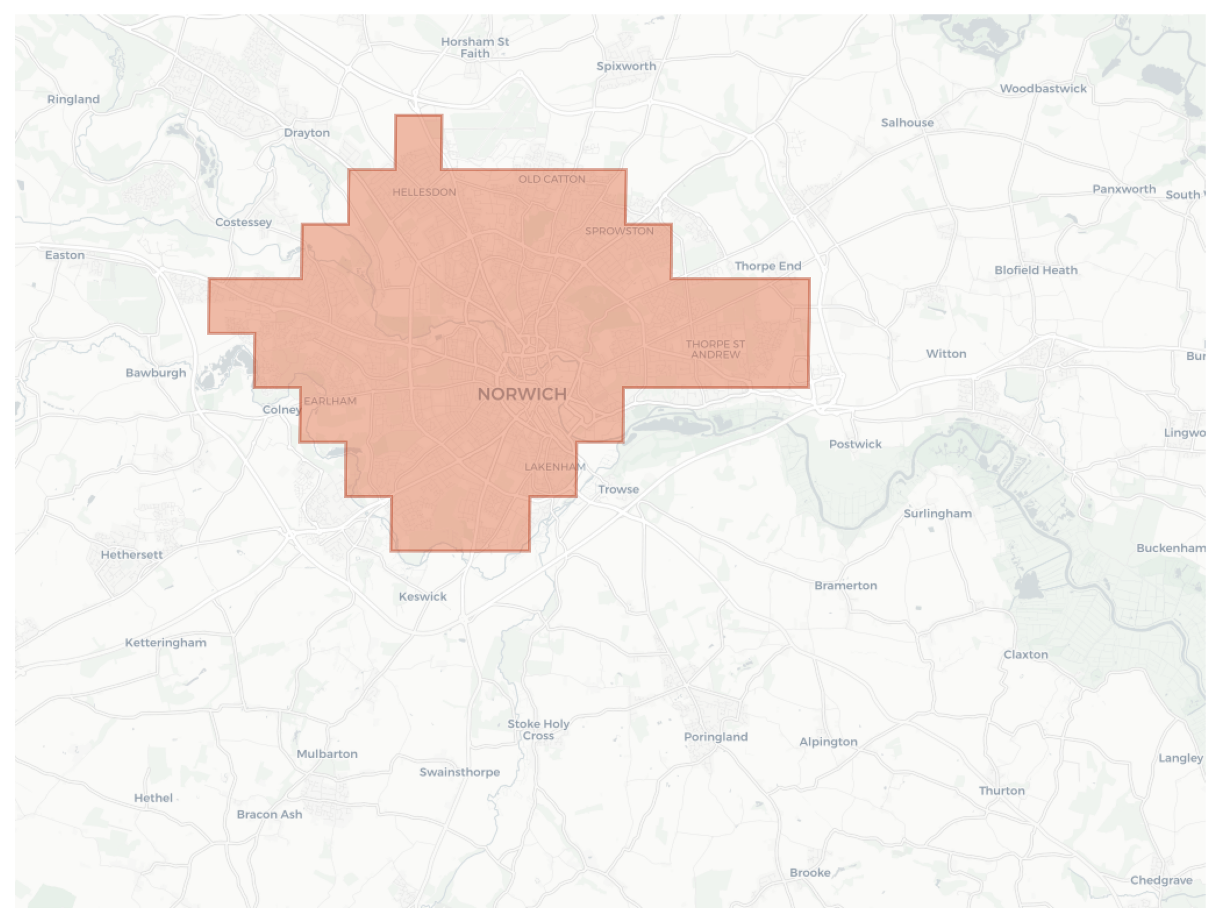 Norwich geographic map