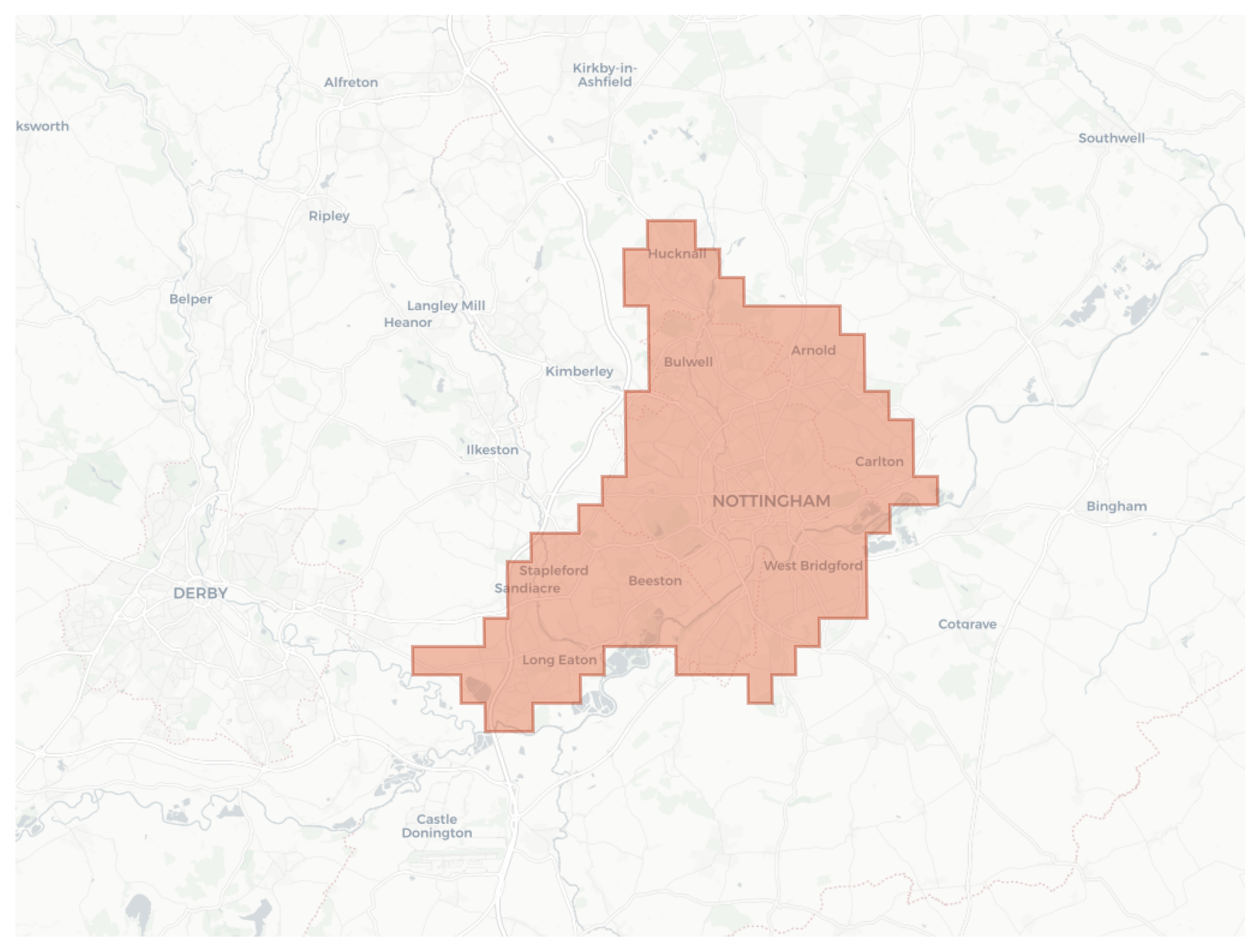 Nottingham geographic map