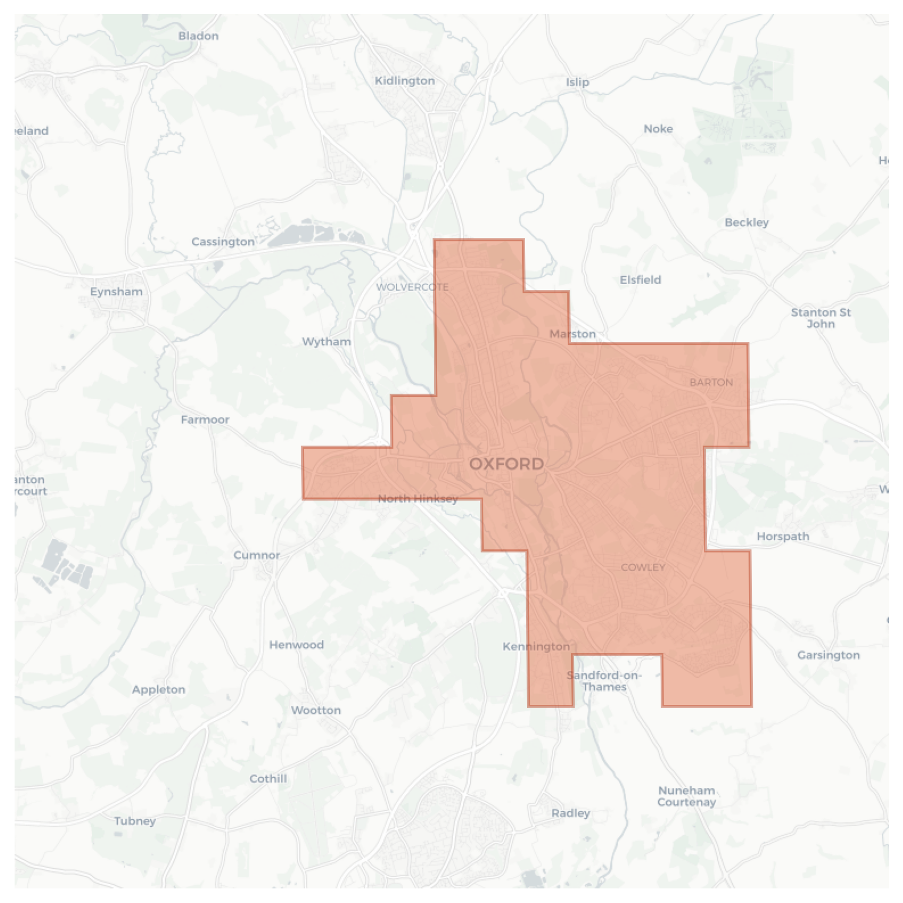 Oxford geographic map